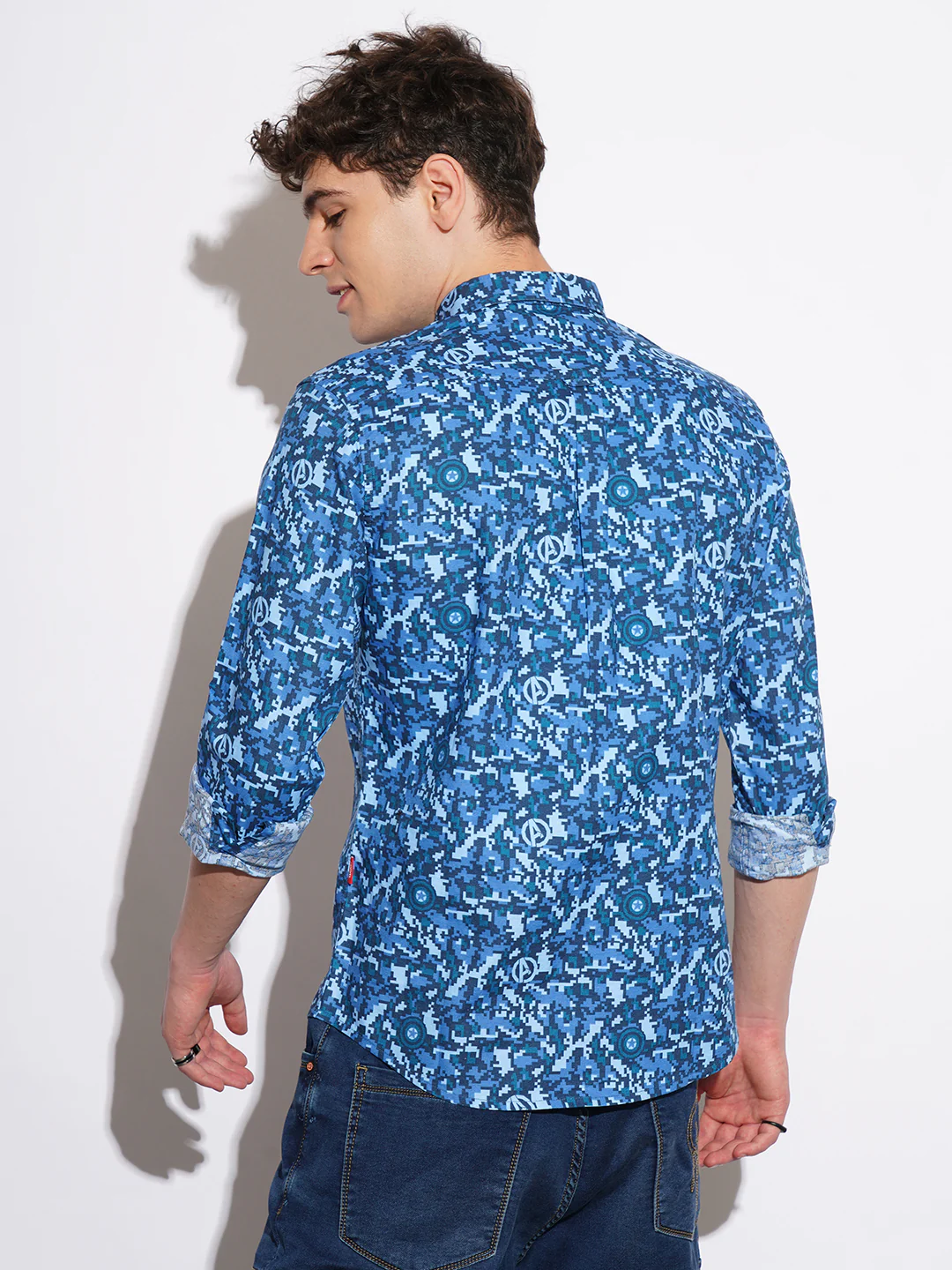 Navy Comfort Fit Regular Collar Men's Shirt by Being Human Clothing - Image 3