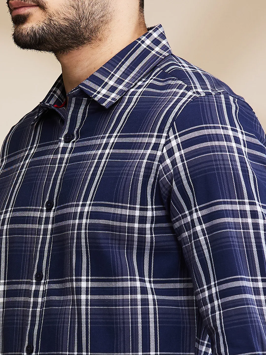 Navy Slim Fit Regular Collar Men's Shirt by Being Human Clothing - Image 5