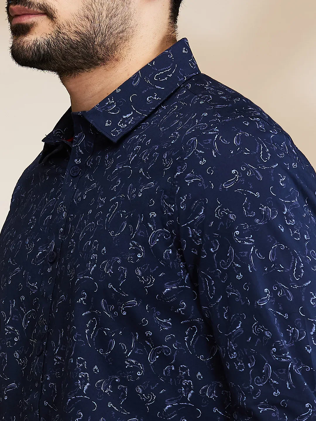 Navy Slim Fit Regular Collar Men's Shirt by Being Human Clothing - Image 5