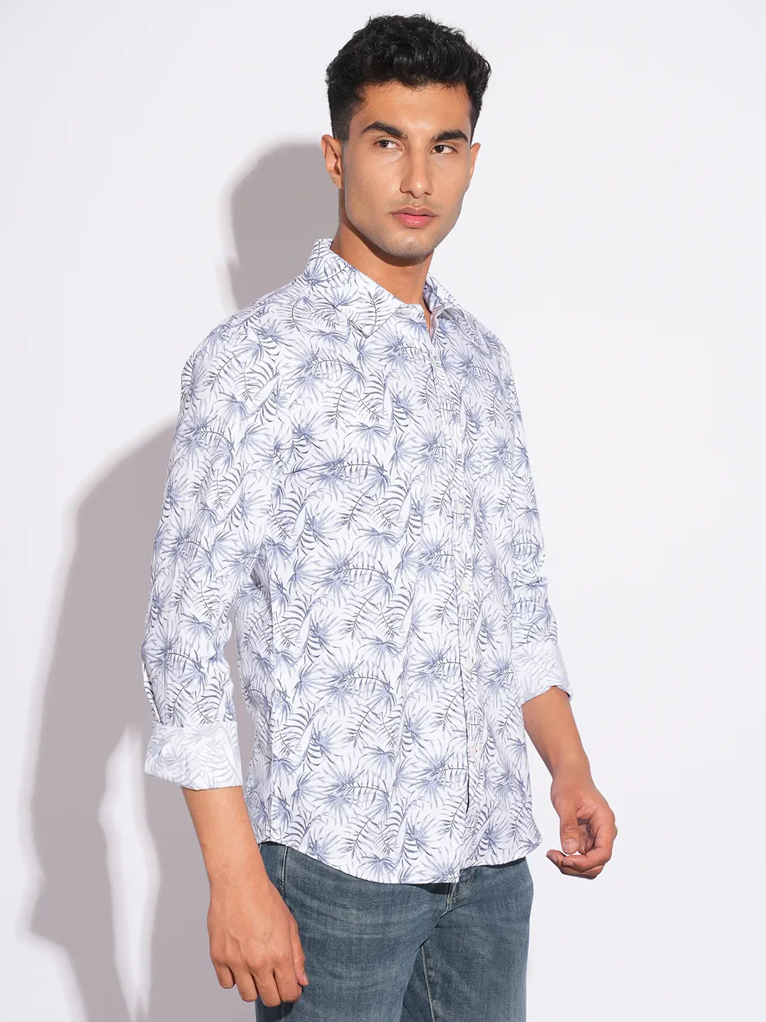Blue Moderno Fit Regular Collar Long Sleeves Men's Shirt by Being Human Clothing - Image 2