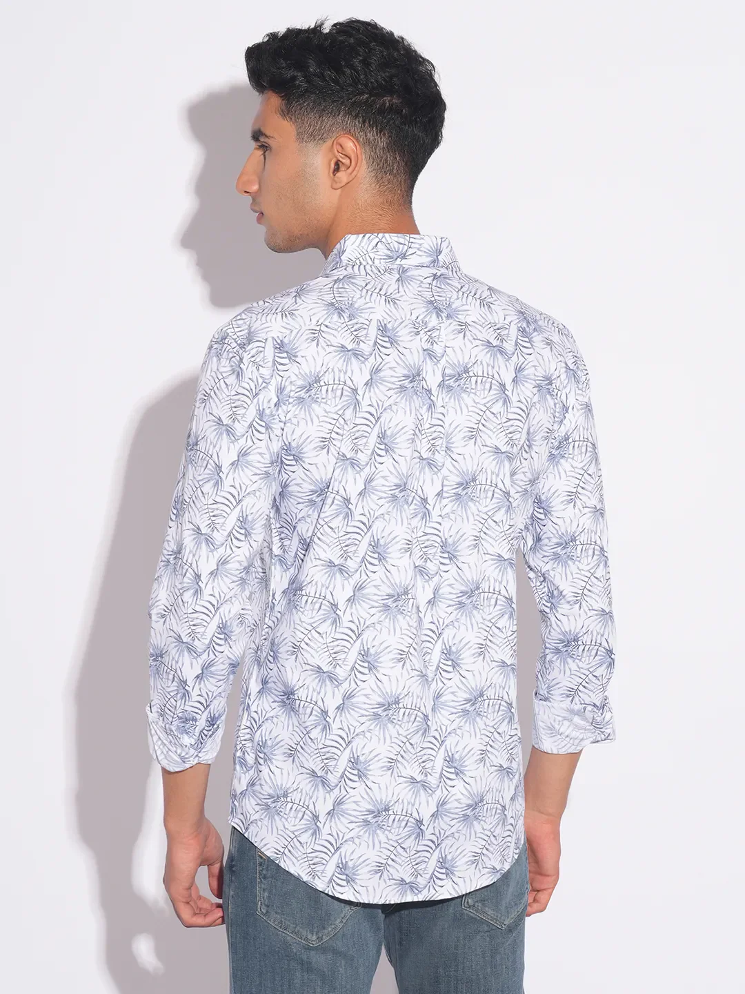 Blue Moderno Fit Regular Collar Long Sleeves Men's Shirt by Being Human Clothing - Image 3