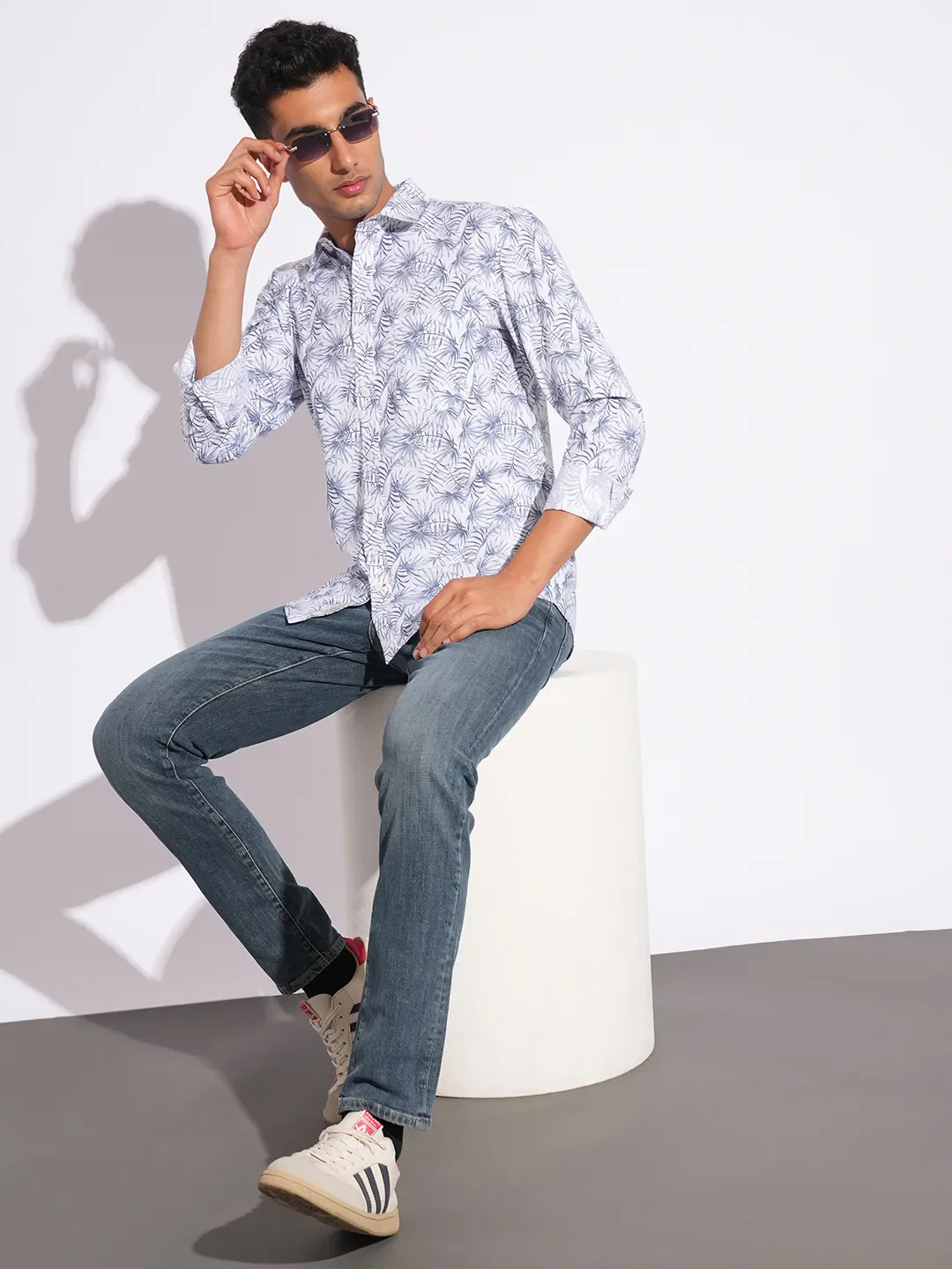 Blue Moderno Fit Regular Collar Long Sleeves Men's Shirt by Being Human Clothing - Image 4