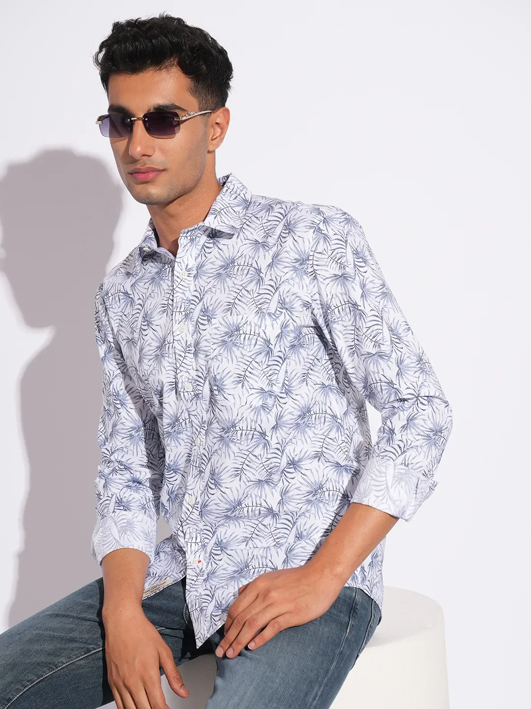 Blue Moderno Fit Regular Collar Long Sleeves Men's Shirt by Being Human Clothing - Image 6