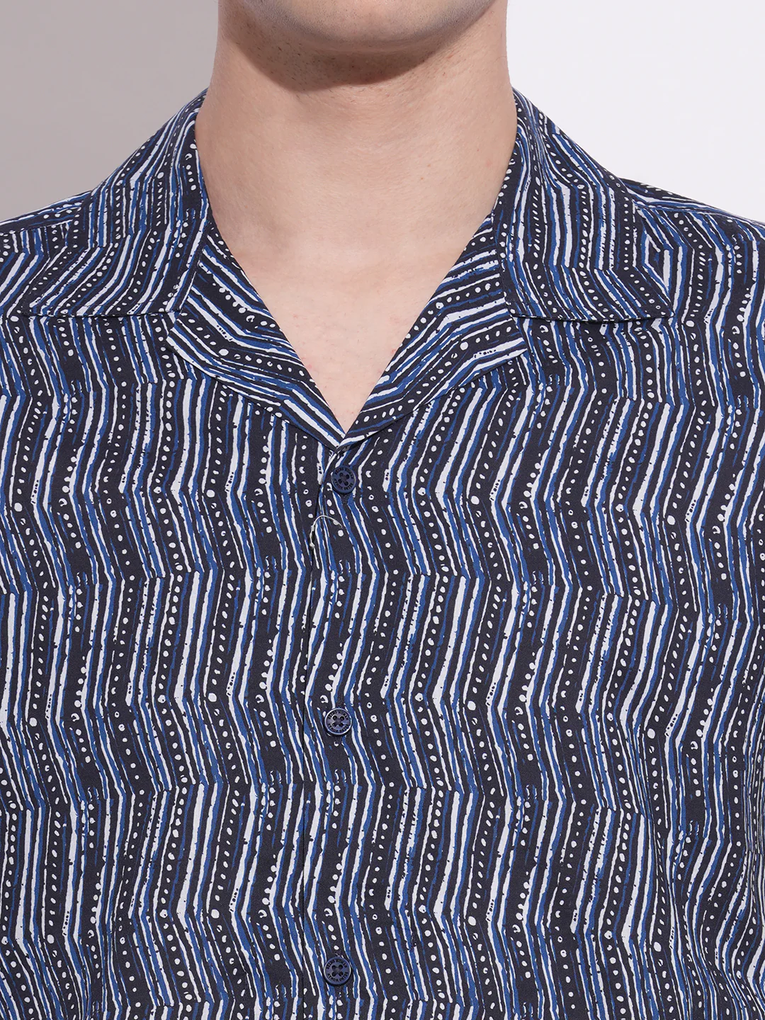 Navy Slim Fit Regular Collar Men's Shirt by Being Human Clothing - Image 4