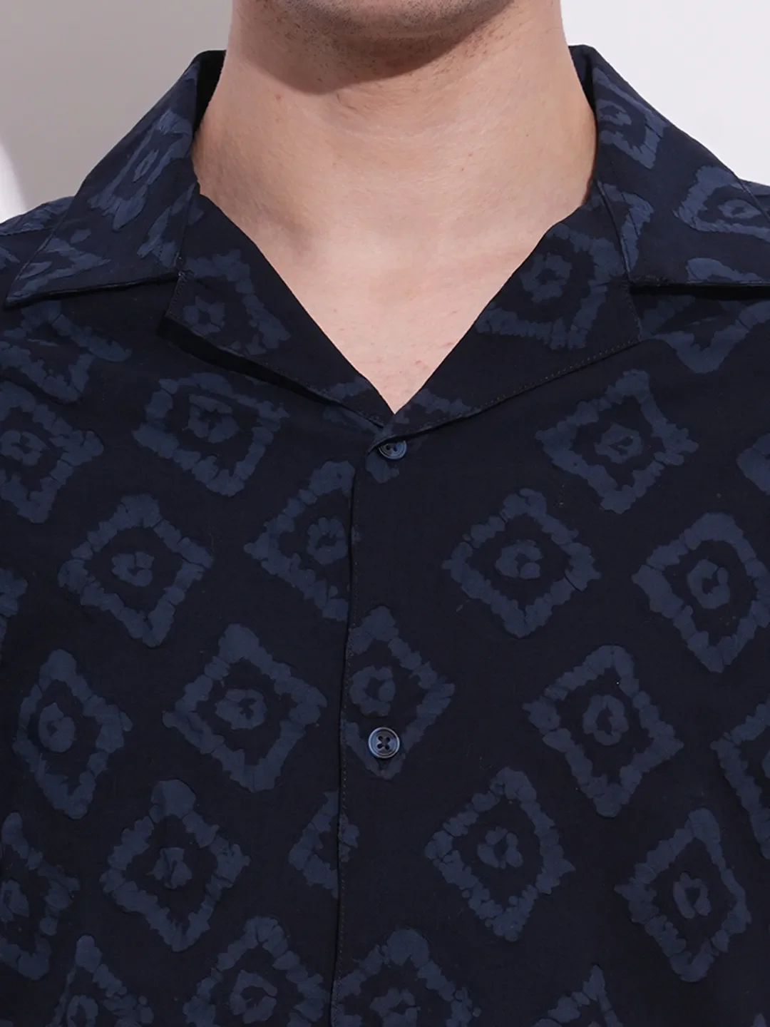 Blue Moderno Fit Regular Collar Short Sleeves Men's Shirt by Being Human Clothing - Image 5