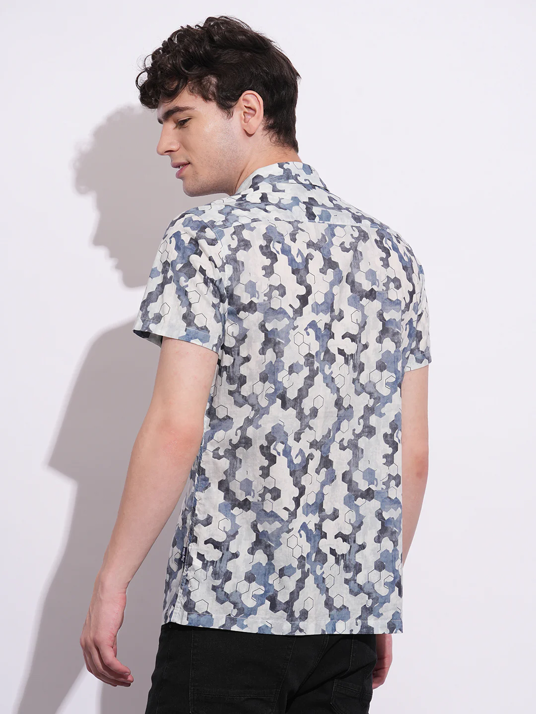Navy Regular Fit Regular Collar Men's Shirt by Being Human Clothing - Image 3