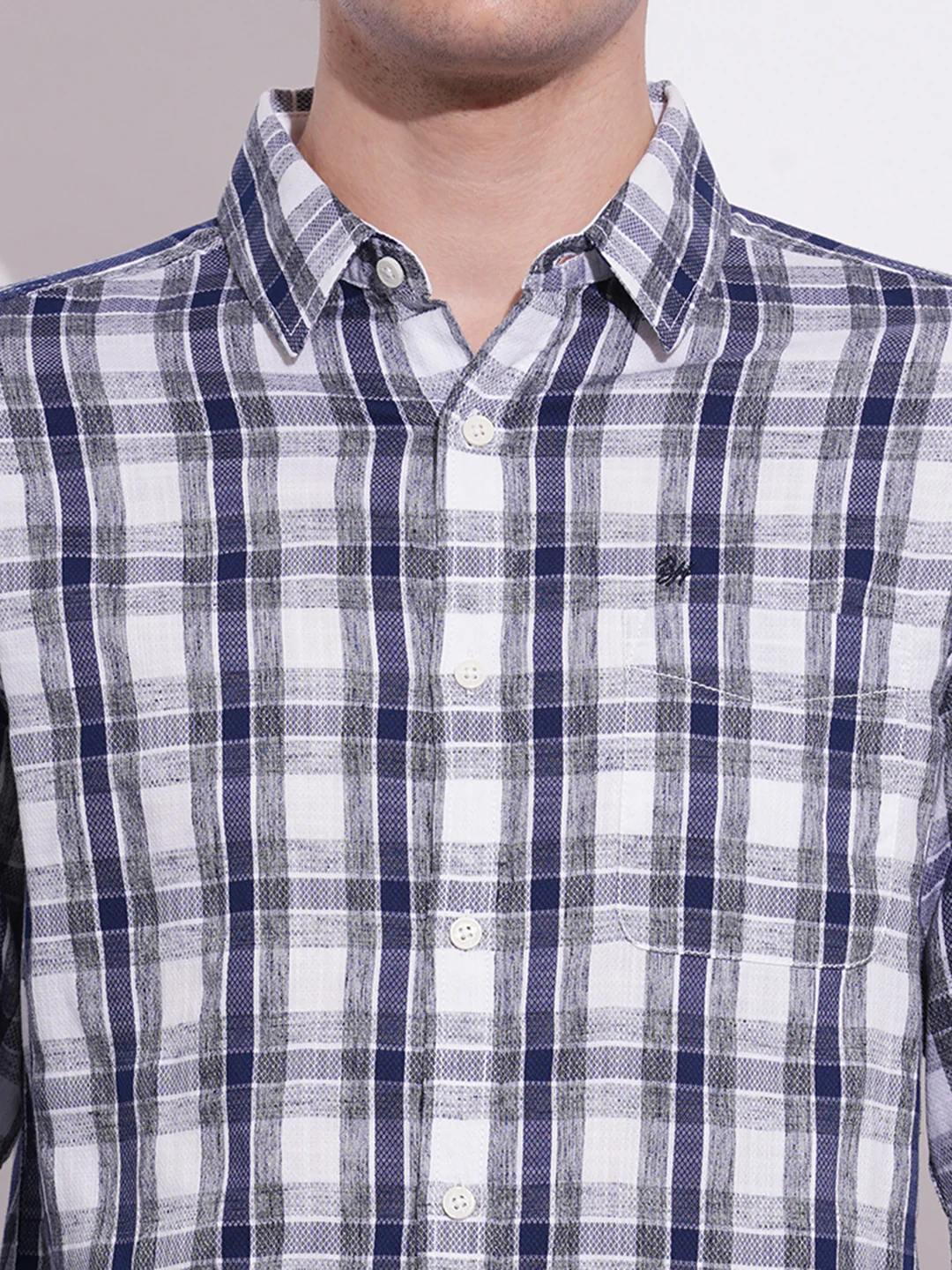 Navy Regular Fit Regular Collar Men's Shirt by Being Human Clothing - Image 4