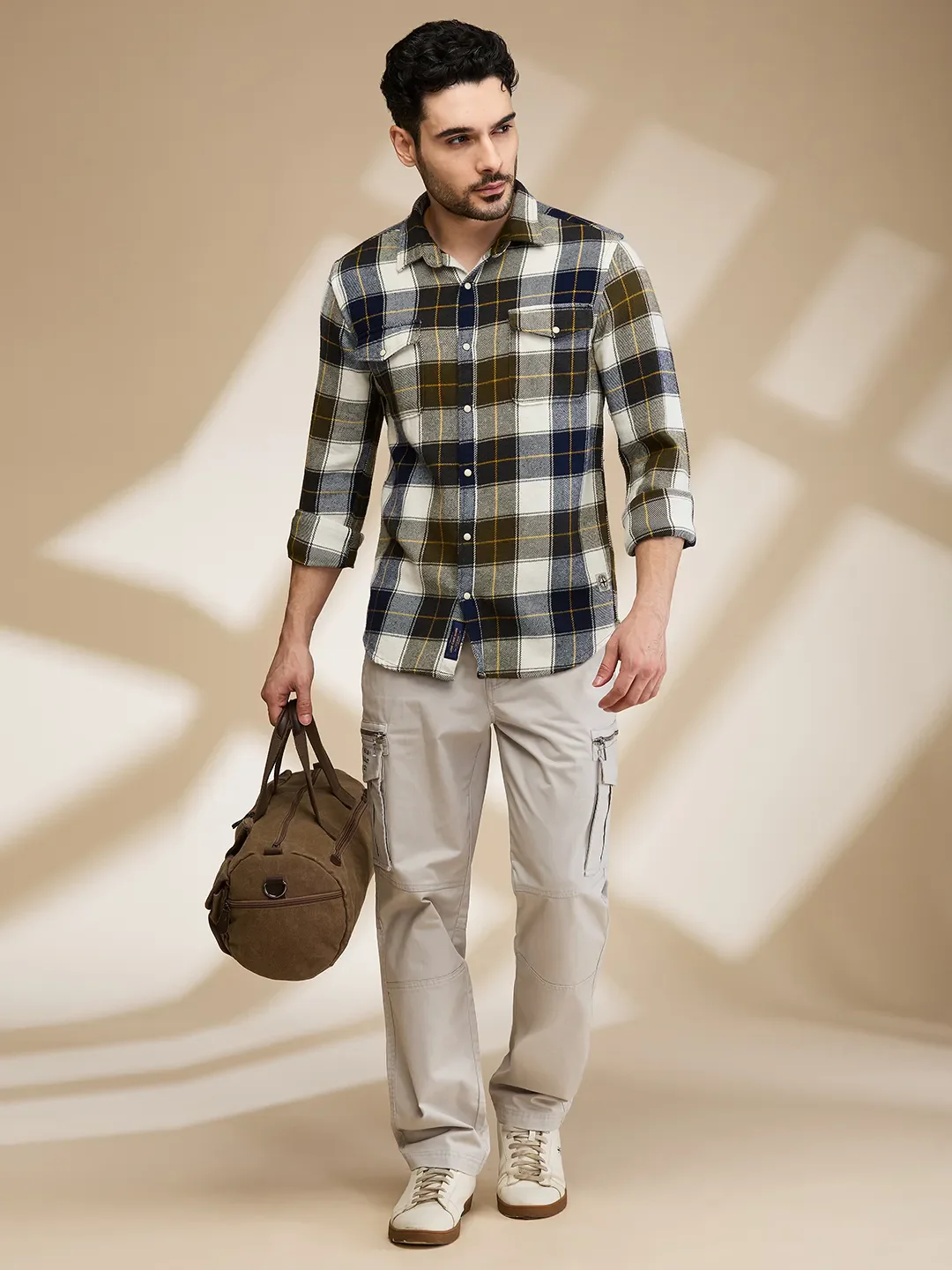 Olive Slim Fit Regular Collar Men's Shirt by Being Human Clothing - Image 6