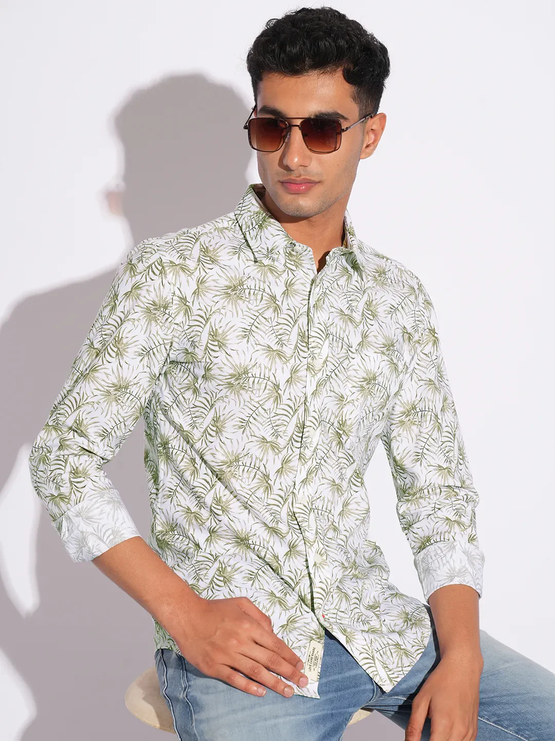 Olive Moderno Fit Regular Collar Long Sleeves Men's Shirt by Being Human Clothing - Image 6