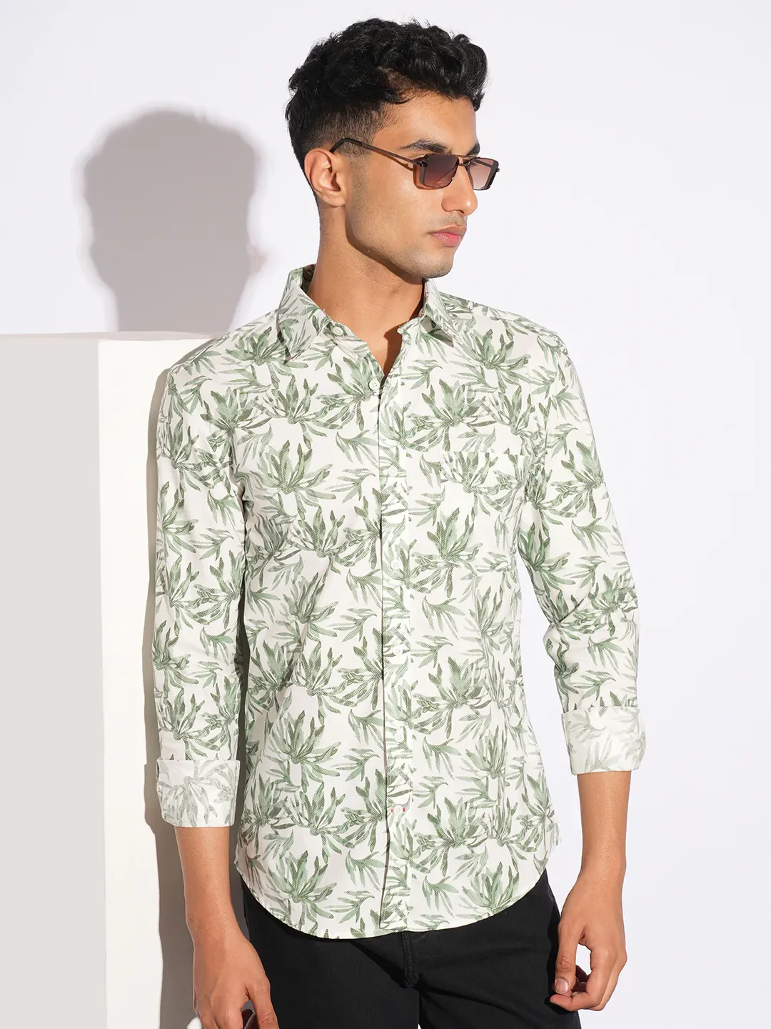 Olive Moderno Fit Regular Collar Long Sleeves Men's Shirt by Being Human Clothing - Image 6