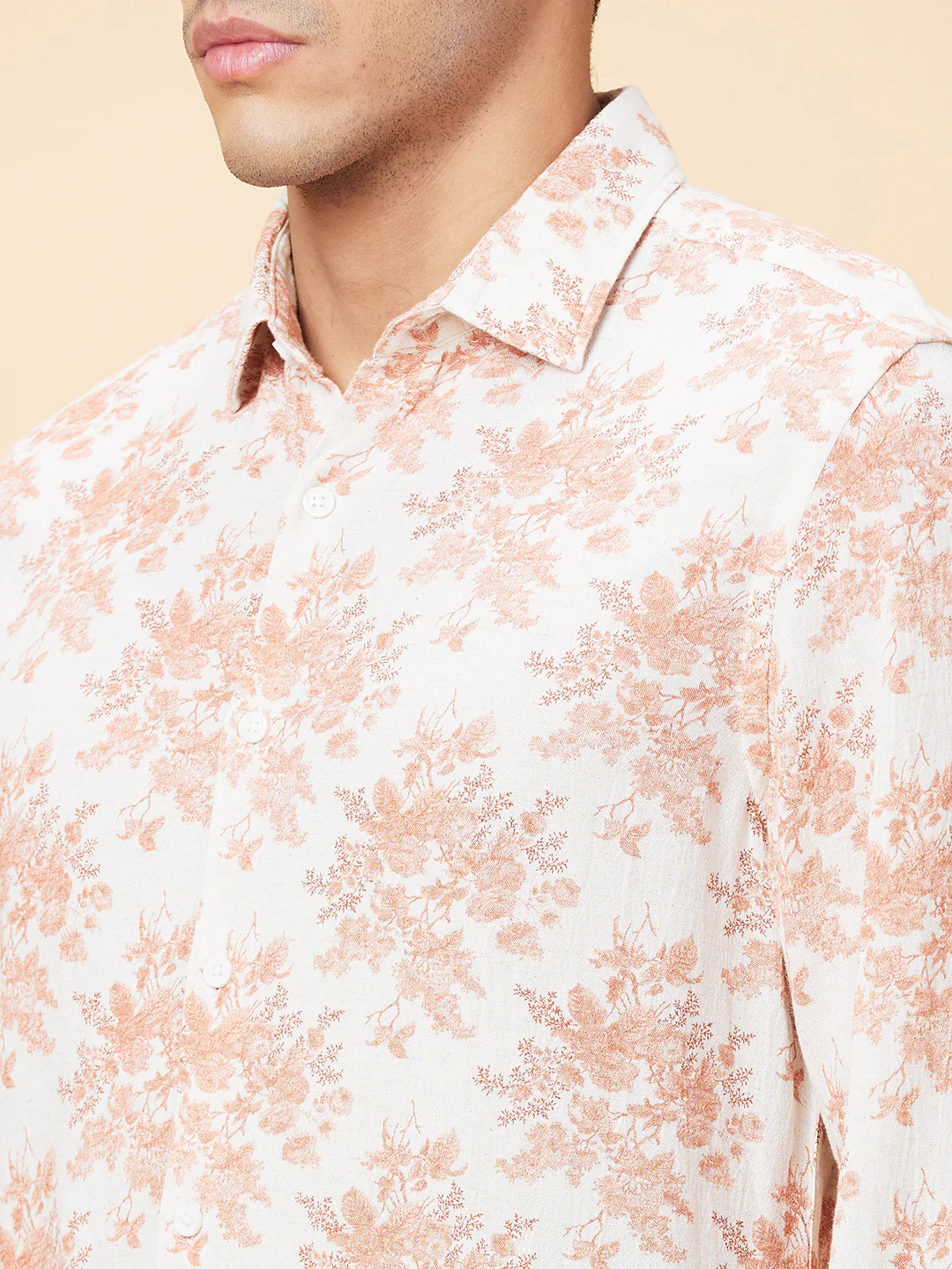 Orange Slim Fit Regular Collar Men's Shirt by Being Human Clothing - Image 5