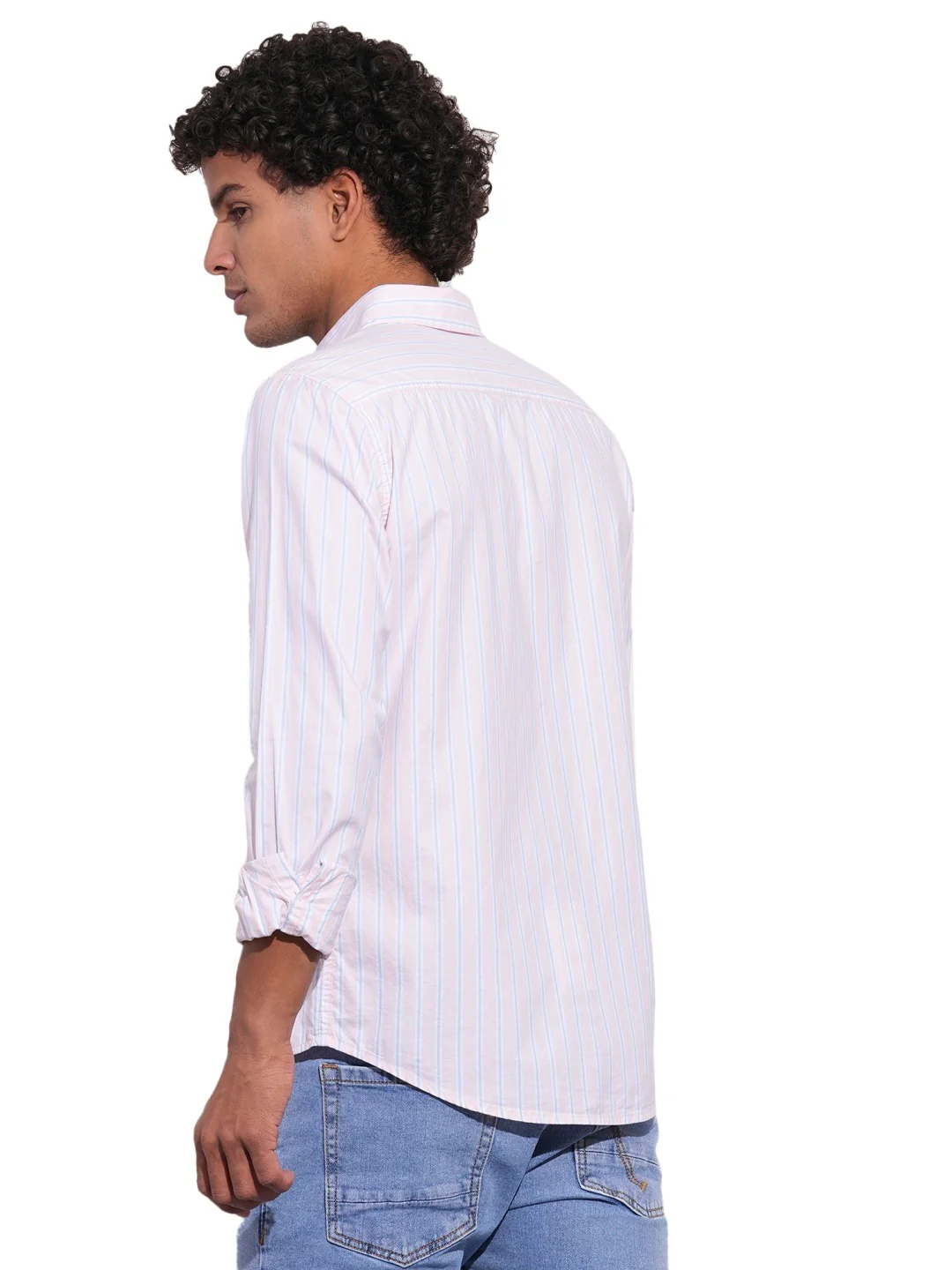 Pink Regular Fit Regular Collar Men's Shirt by Being Human Clothing - Image 3