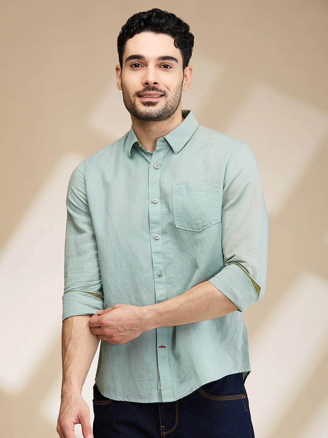 Pista Slim Fit Regular Collar Men's Shirt by Being Human Clothing