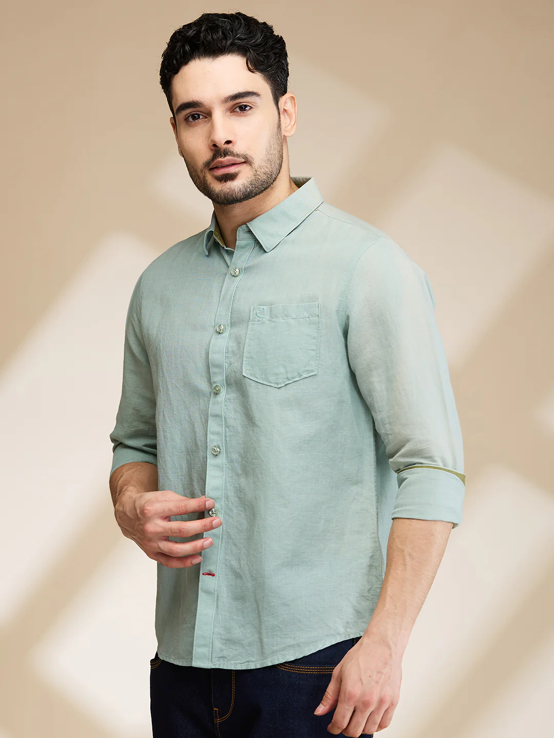 Pista Slim Fit Regular Collar Men's Shirt by Being Human Clothing - Image 4