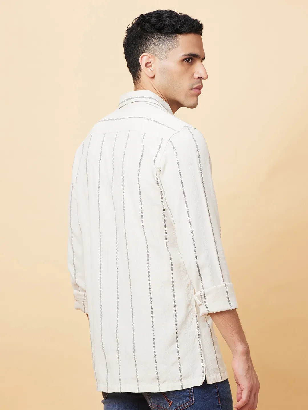 Sand Slim Fit Regular Collar Men's Shirt by Being Human Clothing - Image 3