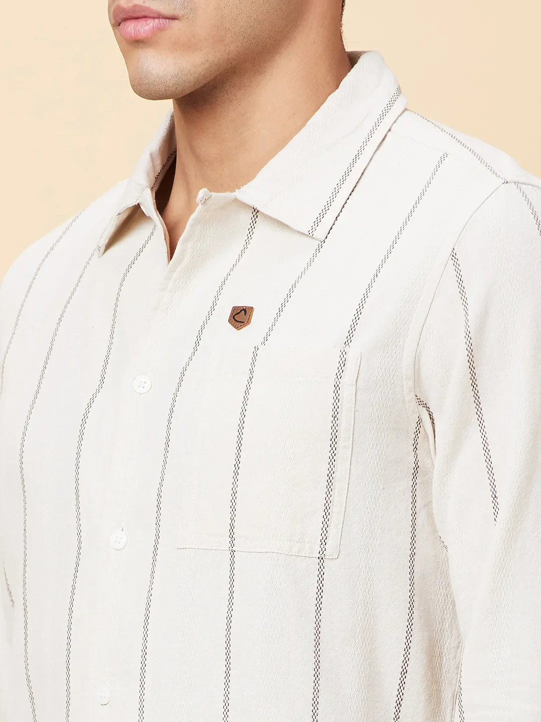 Sand Slim Fit Regular Collar Men's Shirt by Being Human Clothing - Image 5
