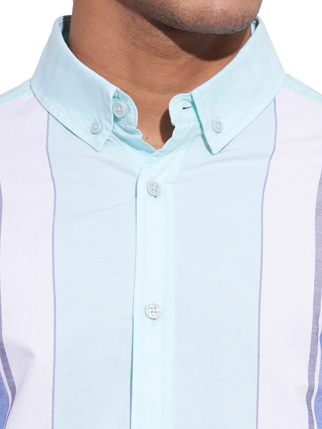 Sea Green Regular Fit Regular Collar Men's Shirt by Being Human Clothing - Image 4