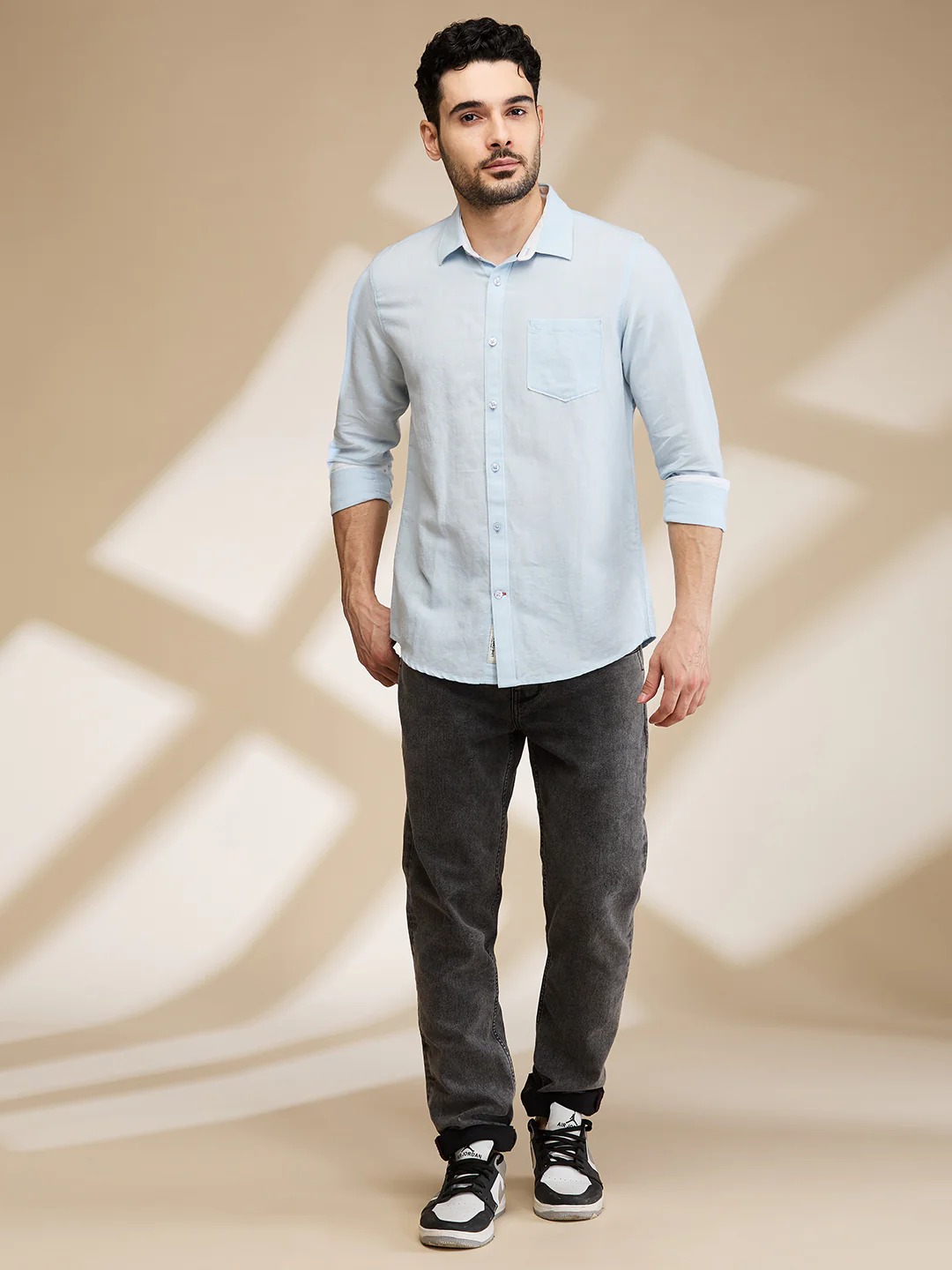Sky Slim Fit Regular Collar Men's Shirt by Being Human Clothing - Image 2