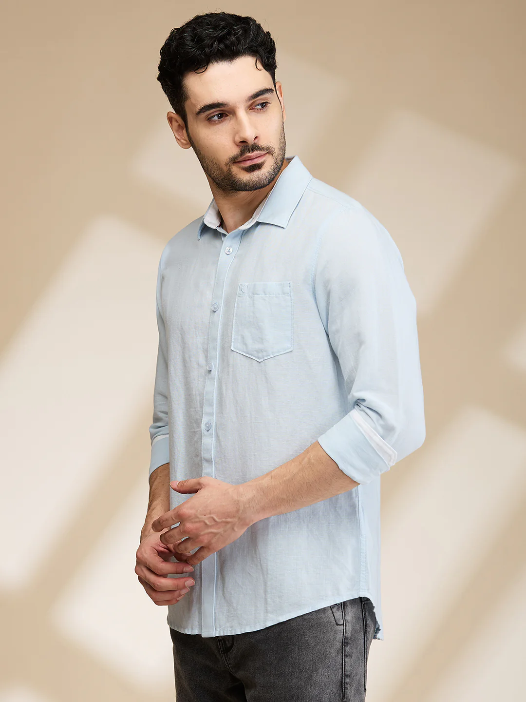 Sky Slim Fit Regular Collar Men's Shirt by Being Human Clothing - Image 4