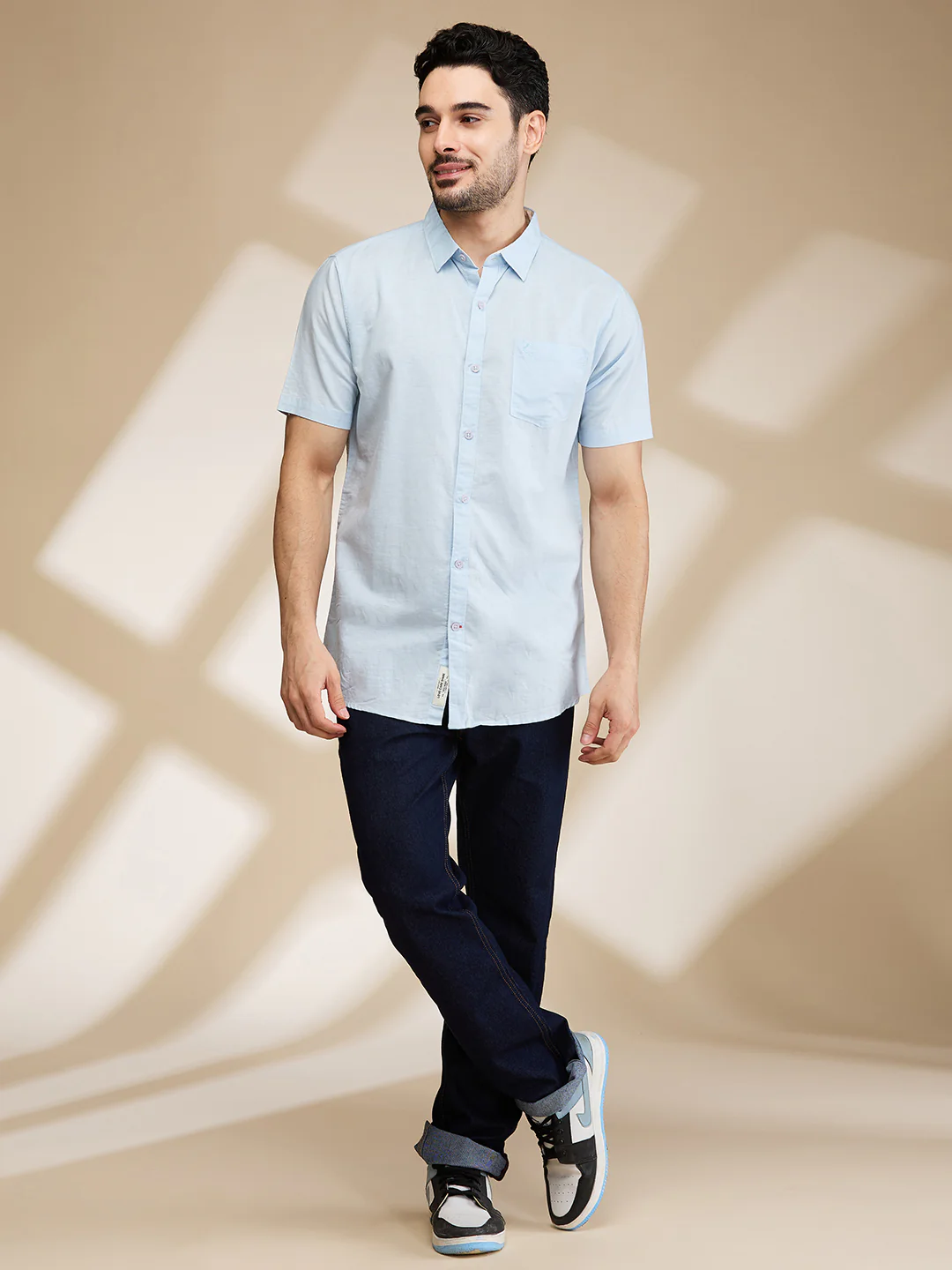 Sky Slim Fit Regular Collar Men's Shirt by Being Human Clothing - Image 2