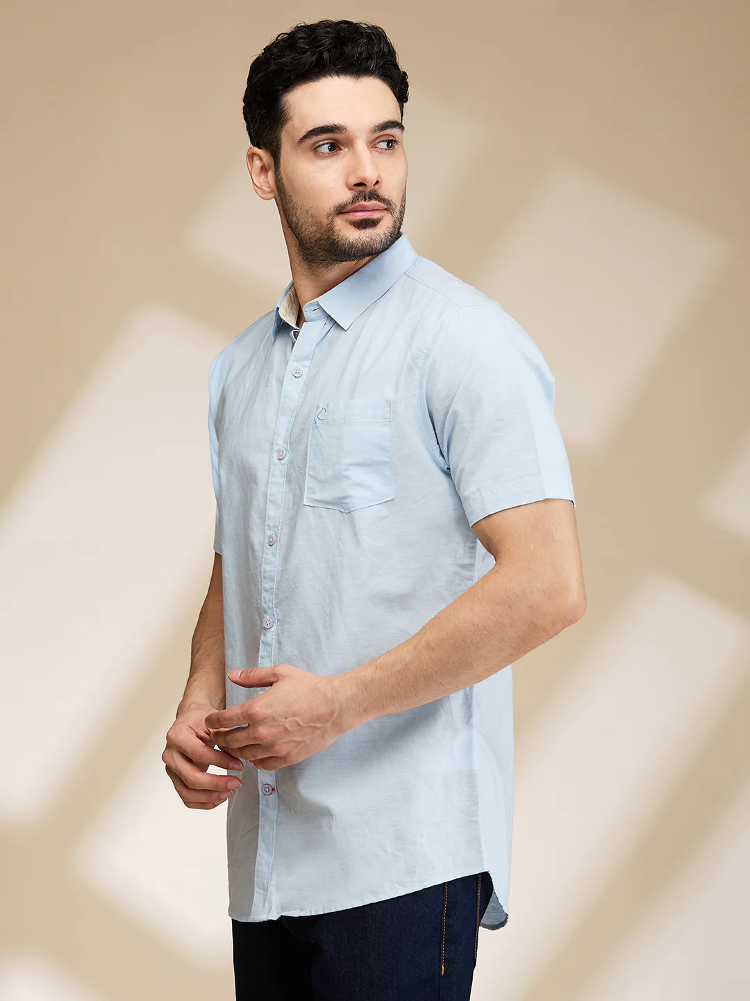 Sky Slim Fit Regular Collar Men's Shirt by Being Human Clothing - Image 4