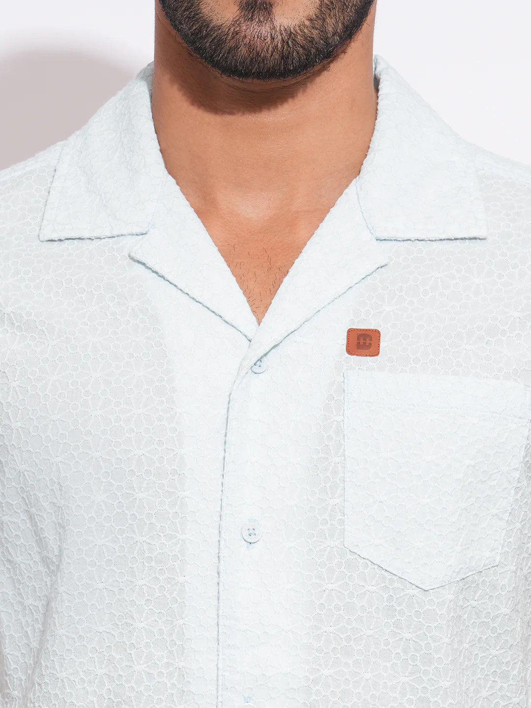Sky Blue Regular Fit Regular Collar Men's Shirt by Being Human Clothing - Image 4