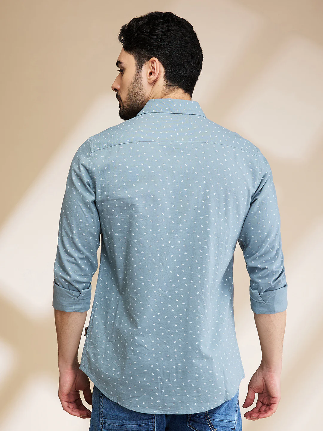 Grey Slim Fit Regular Collar Men's Shirt by Being Human Clothing - Image 3