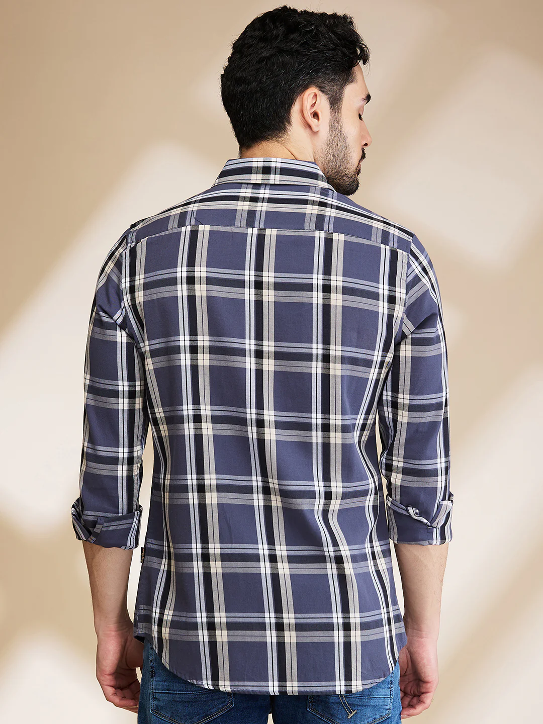 Grey Slim Fit Regular Collar Men's Shirt by Being Human Clothing - Image 3