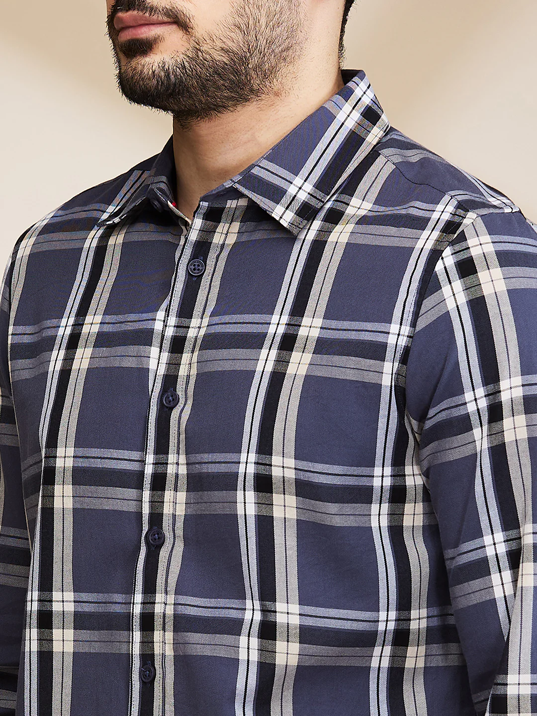 Grey Slim Fit Regular Collar Men's Shirt by Being Human Clothing - Image 5