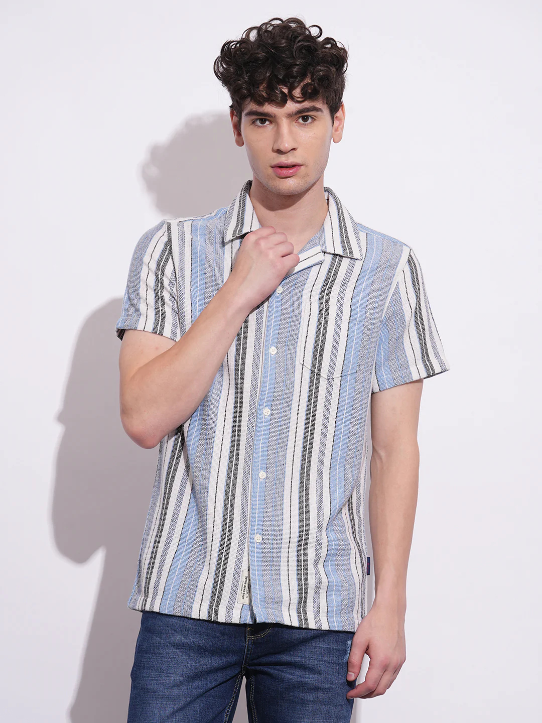 White Regular Fit Regular Collar Men's Shirt by Being Human Clothing