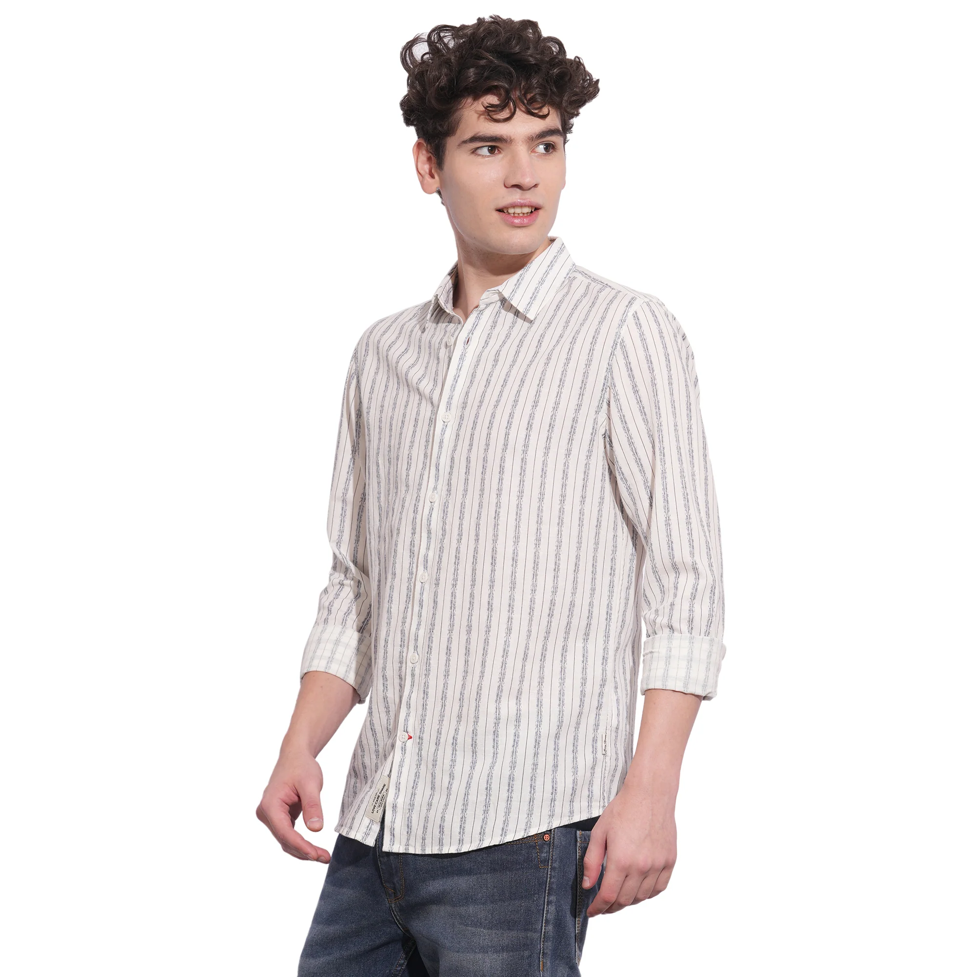 White Slim Fit Regular Collar Men's Shirt by Being Human Clothing - Image 2