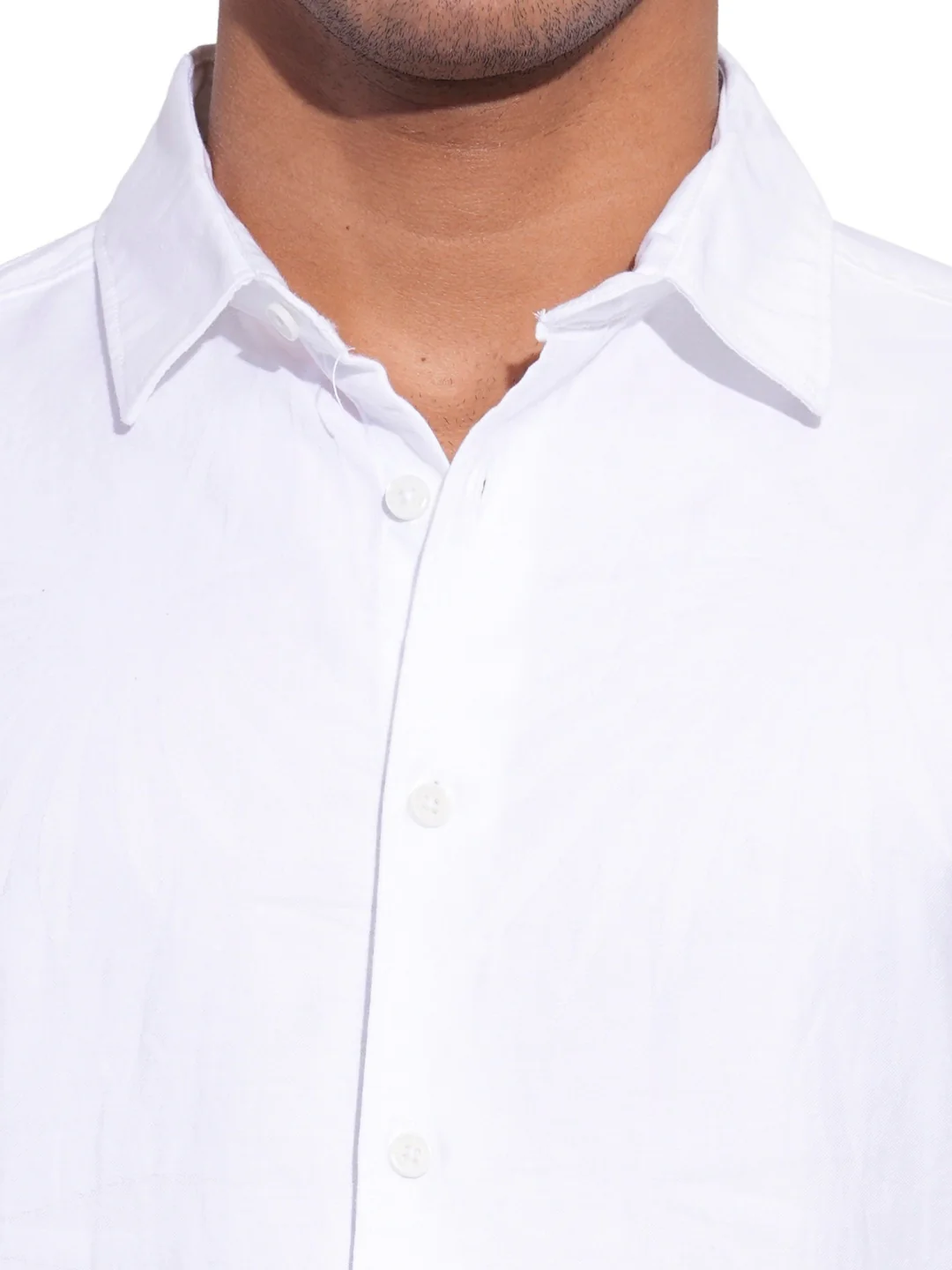 White Regular Fit Regular Collar Men's Shirt by Being Human Clothing - Image 4