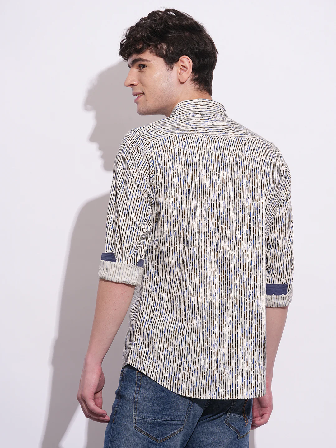 White Regular Fit Regular Collar Men's Shirt by Being Human Clothing - Image 3
