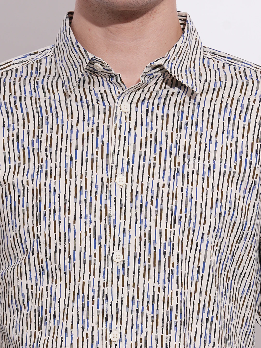 White Regular Fit Regular Collar Men's Shirt by Being Human Clothing - Image 4