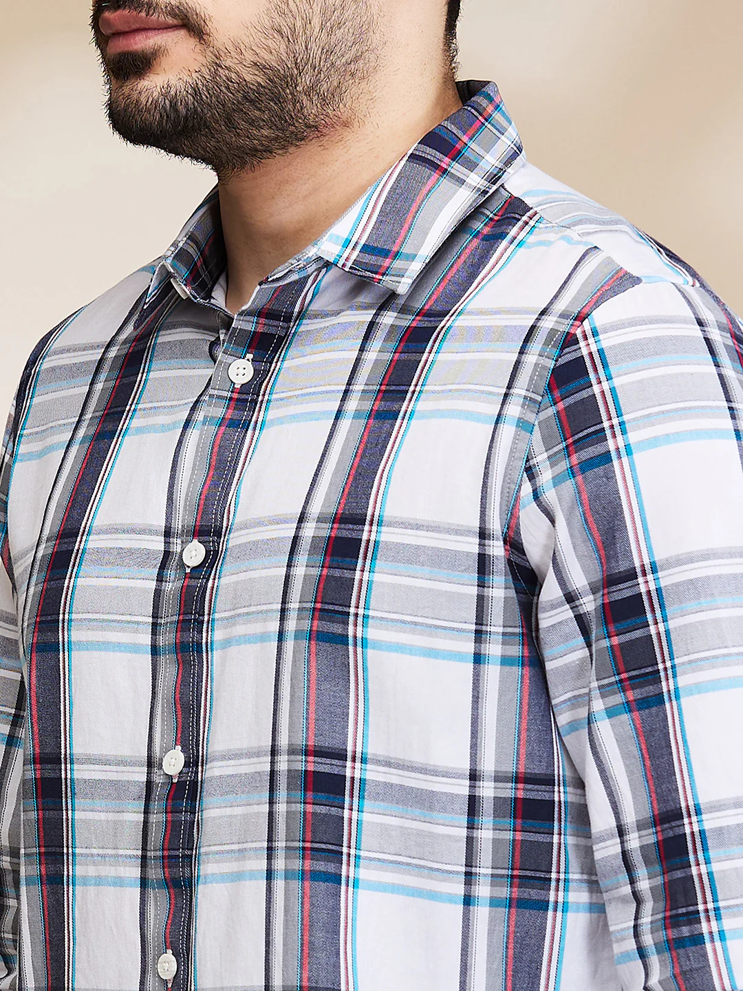 White Slim Straight Fit Regular Collar Long Sleeves Men's Shirt by Being Human Clothing - Image 5