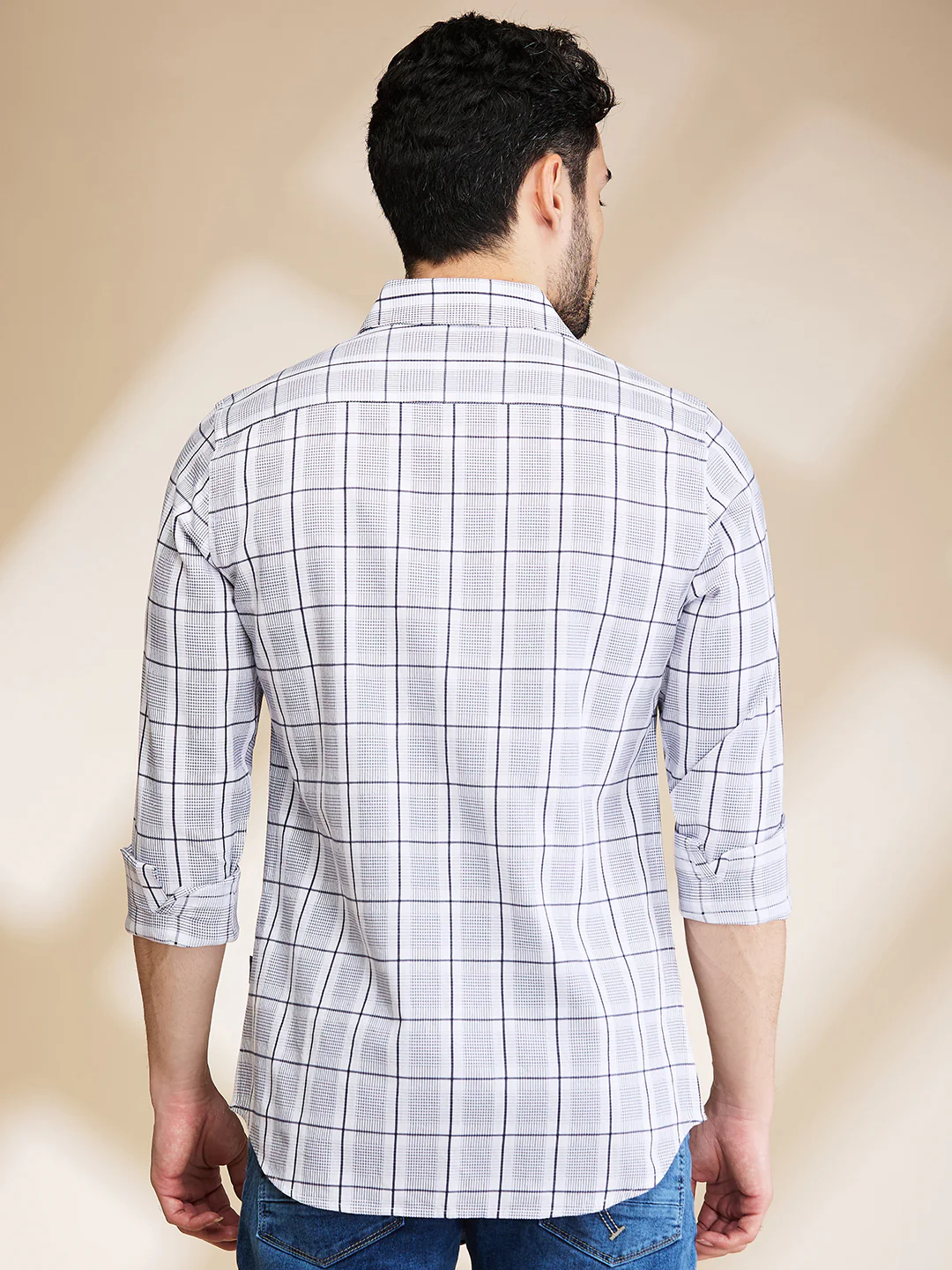 White Slim Fit Regular Collar Men's Shirt by Being Human Clothing - Image 3