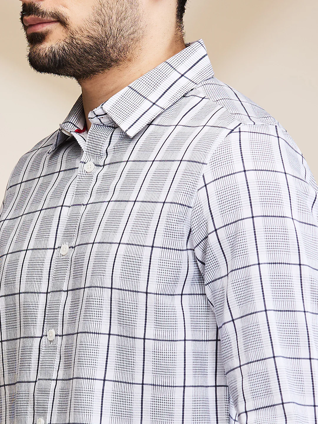 White Slim Fit Regular Collar Men's Shirt by Being Human Clothing - Image 5