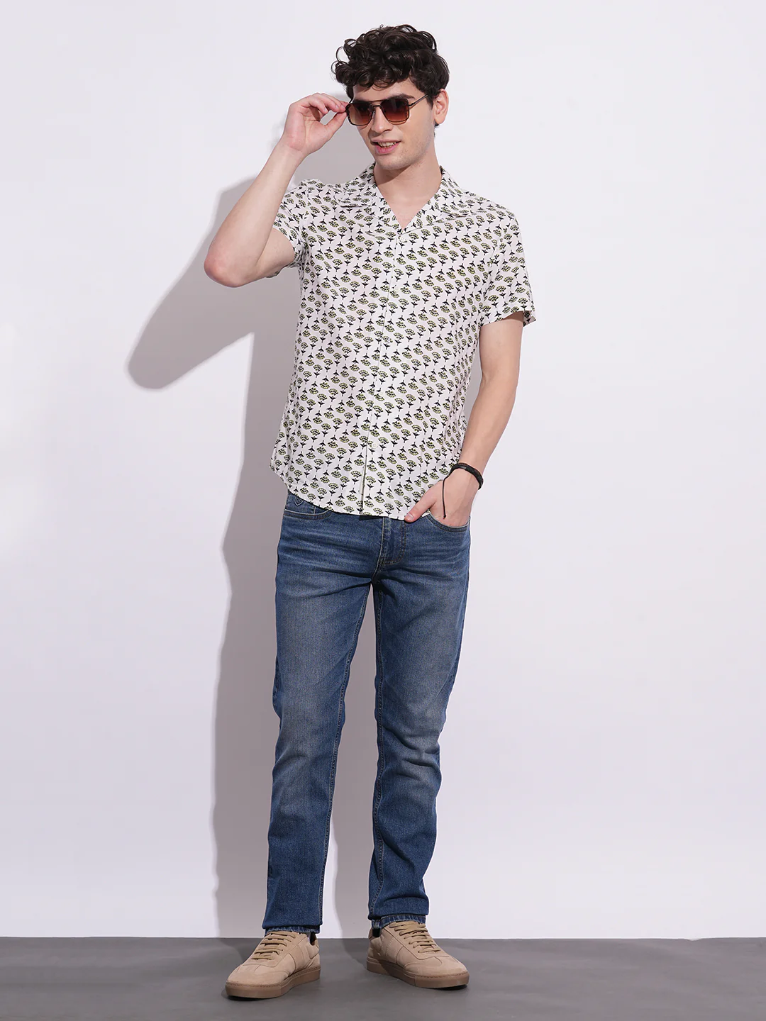 White Slim Fit Regular Collar Men's Shirt by Being Human Clothing - Image 5