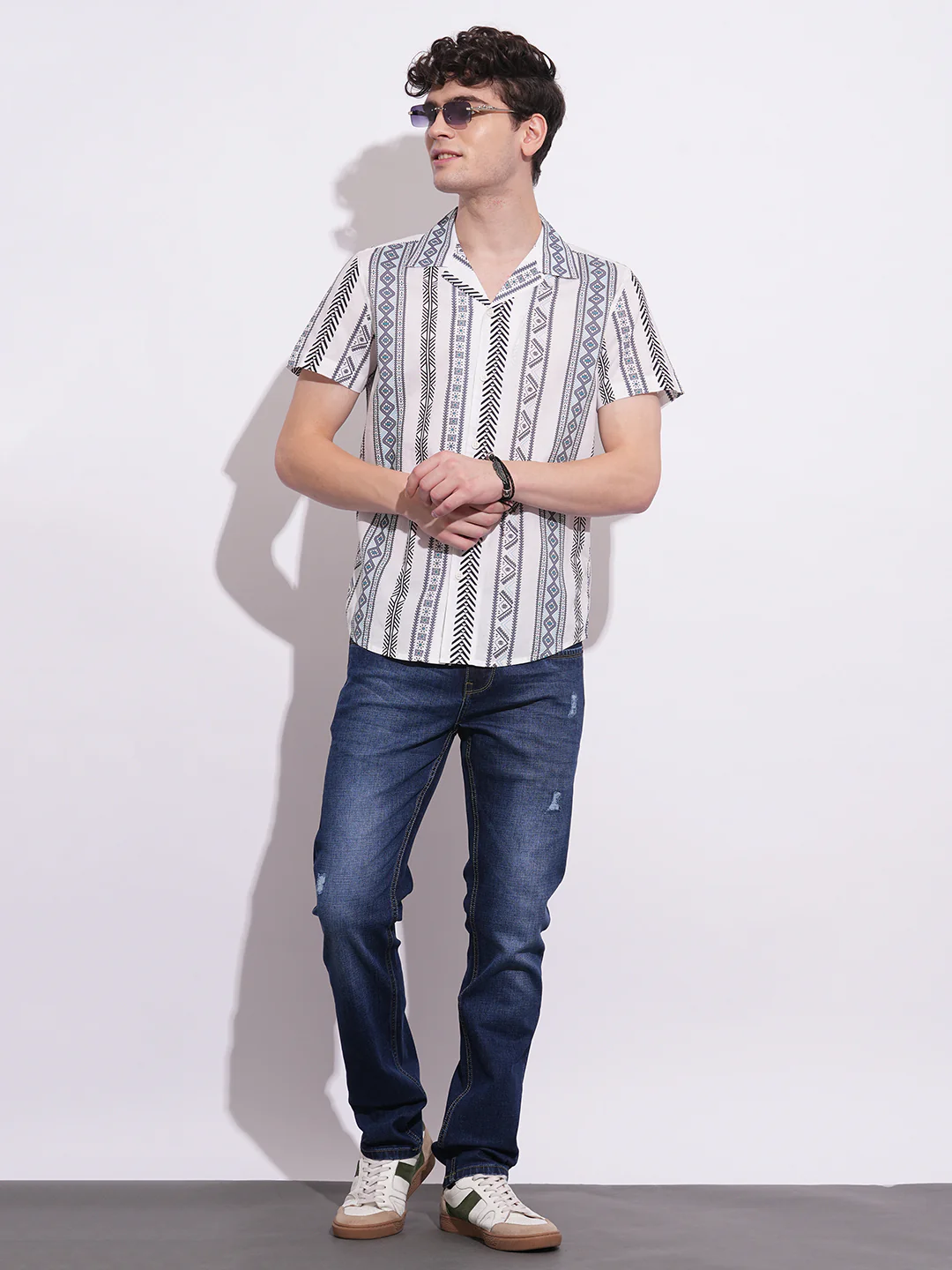 White Slim Fit Regular Collar Men's Shirt by Being Human Clothing - Image 5
