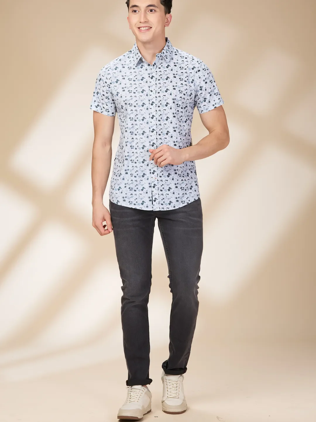 White Slim Fit Regular Collar Men's Shirt by Being Human Clothing - Image 2