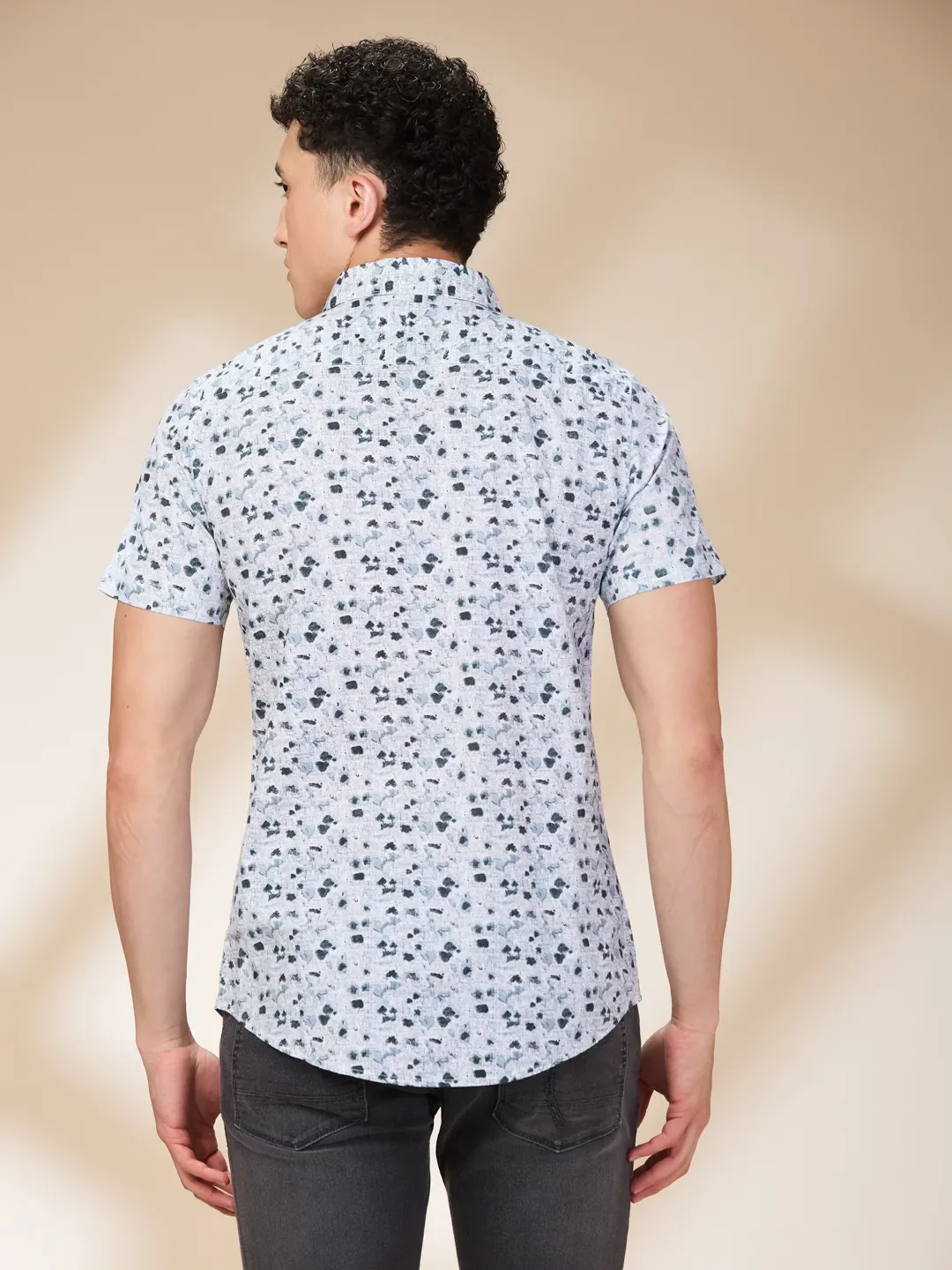 White Slim Fit Regular Collar Men's Shirt by Being Human Clothing - Image 3