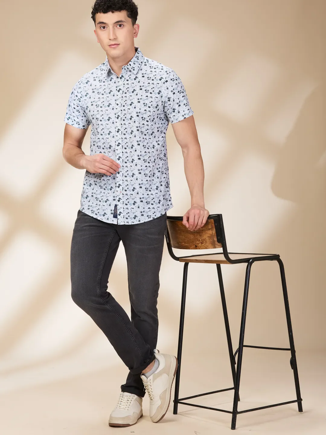 White Slim Fit Regular Collar Men's Shirt by Being Human Clothing - Image 6