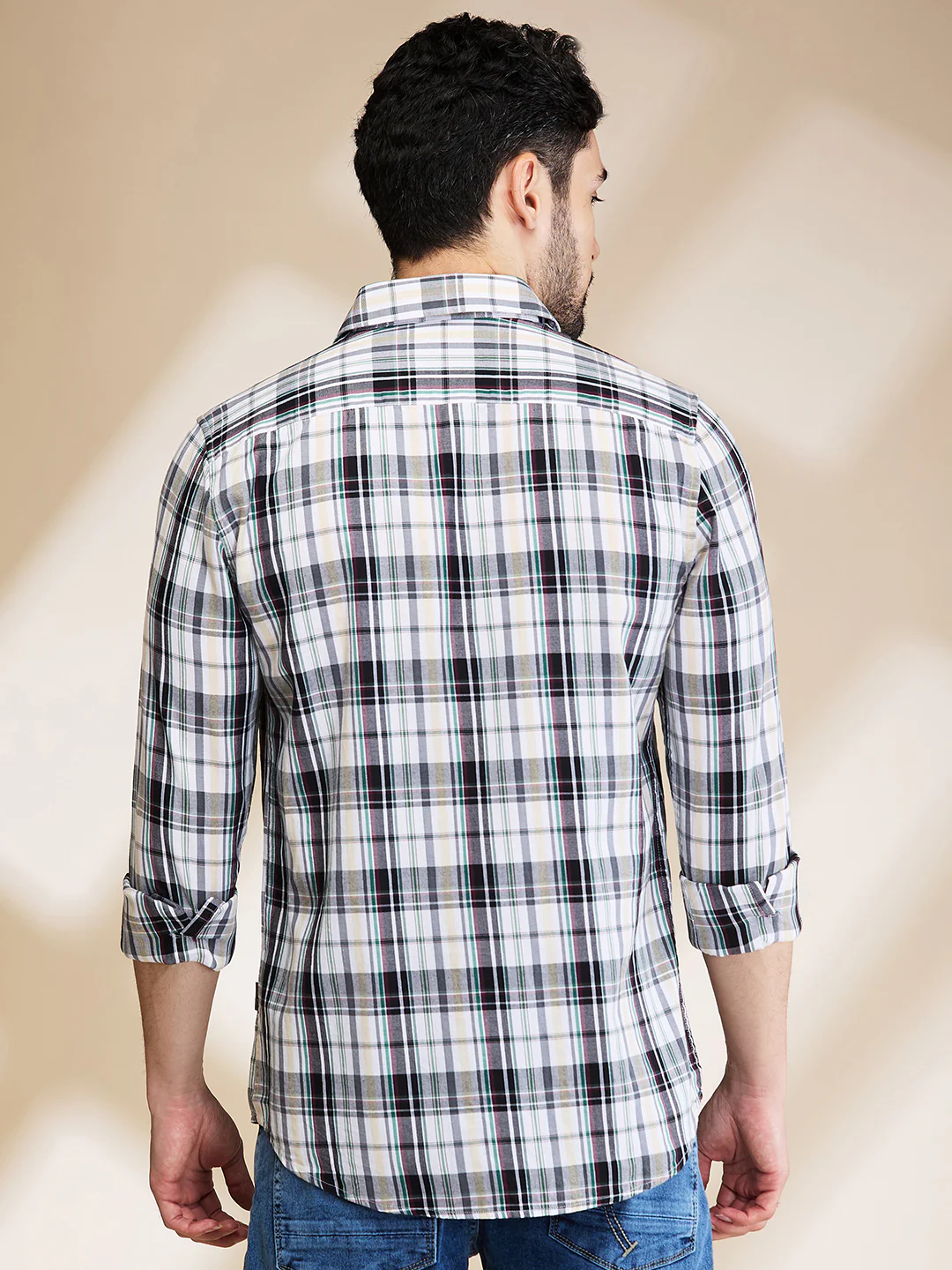White Slim Fit Regular Collar Men's Shirt by Being Human Clothing - Image 3