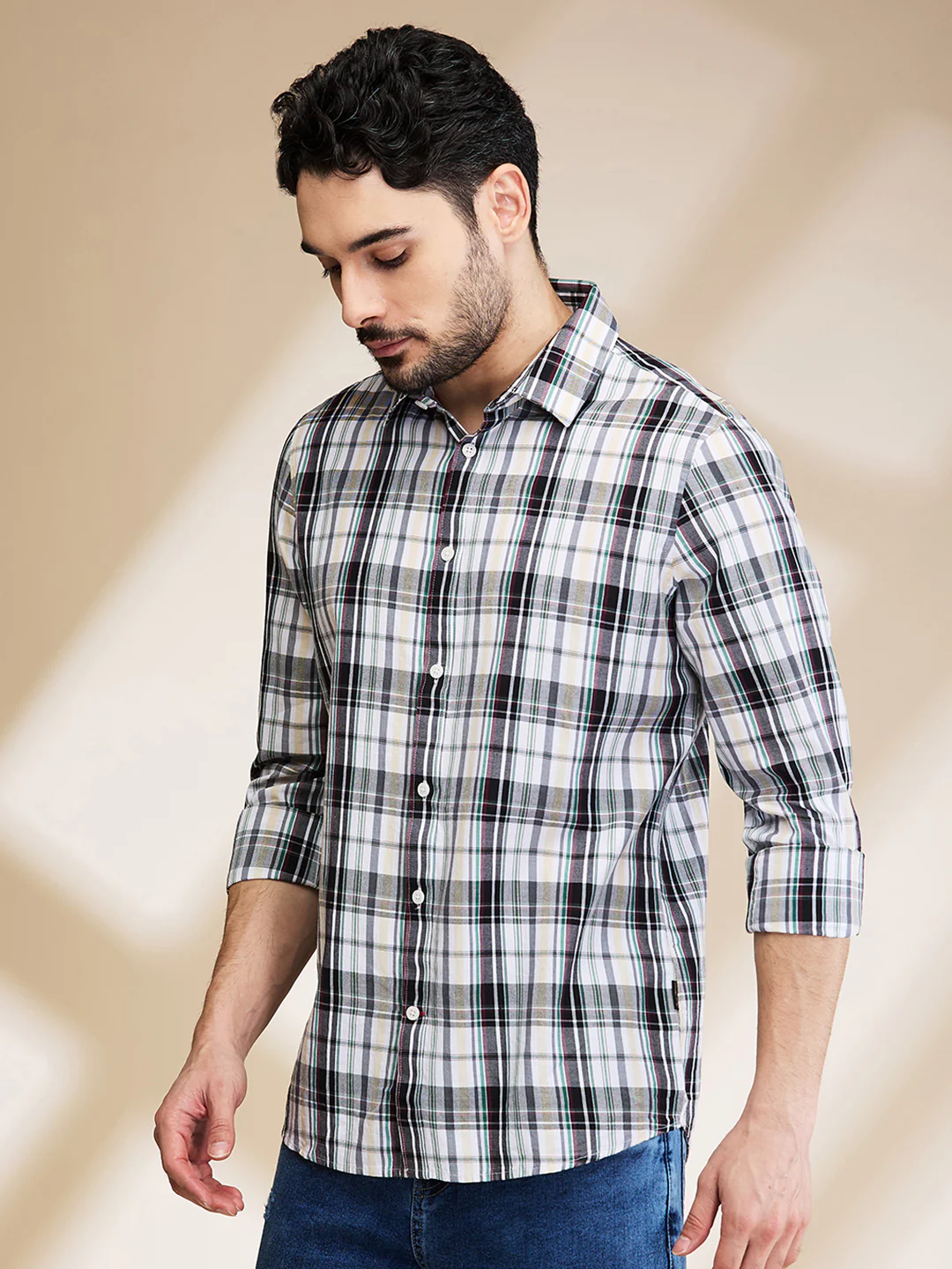 White Slim Fit Regular Collar Men's Shirt by Being Human Clothing - Image 4