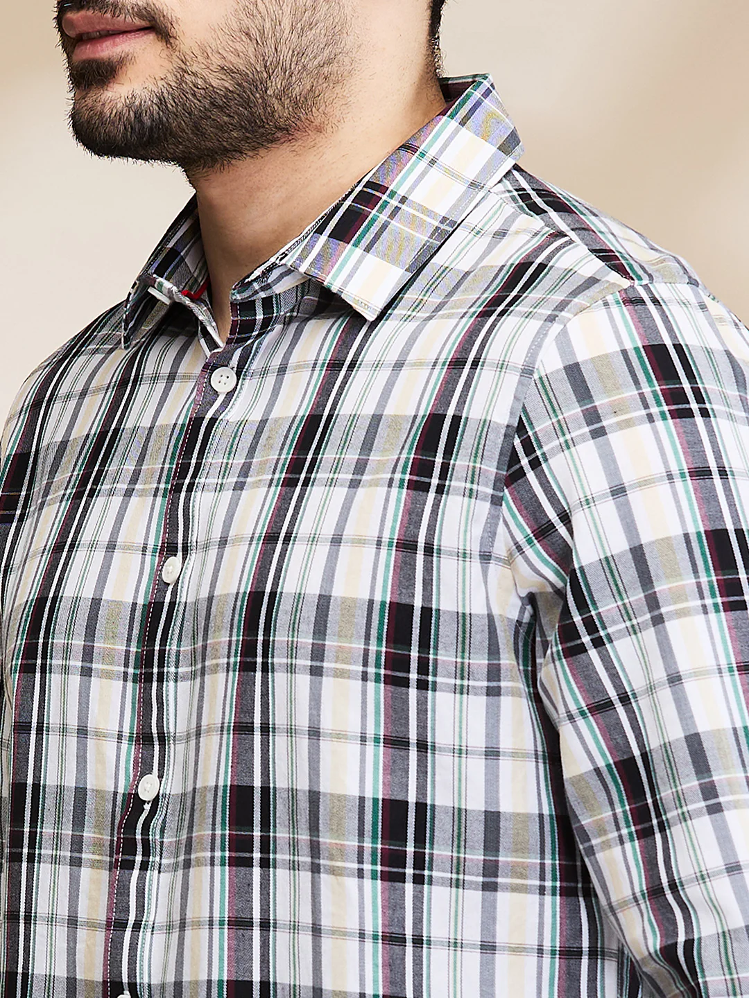 White Slim Fit Regular Collar Men's Shirt by Being Human Clothing - Image 5