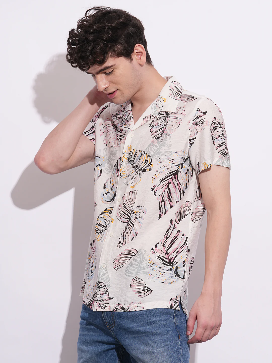 White Regular Fit Regular Collar Men's Shirt by Being Human Clothing - Image 2