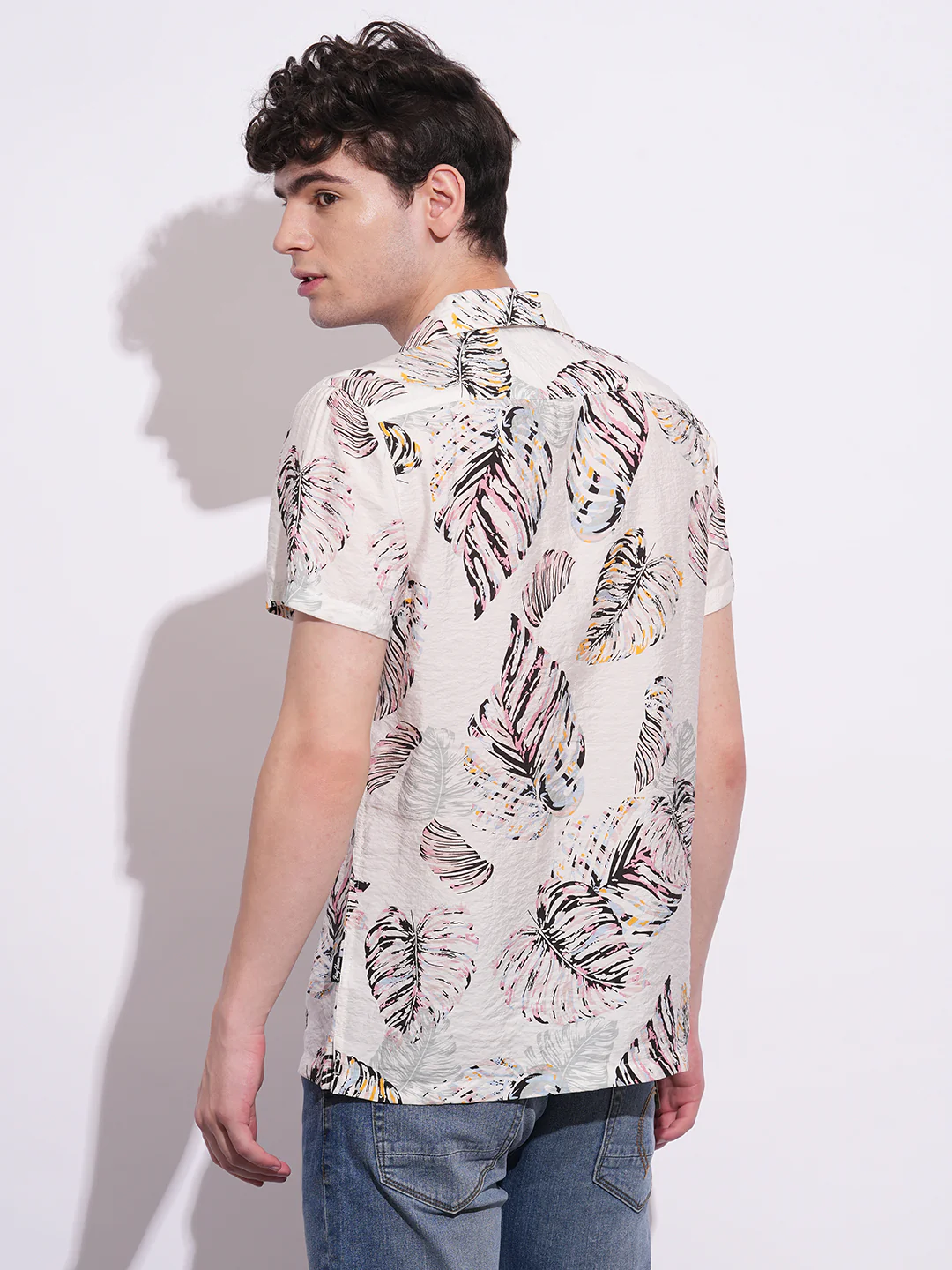 White Regular Fit Regular Collar Men's Shirt by Being Human Clothing - Image 3