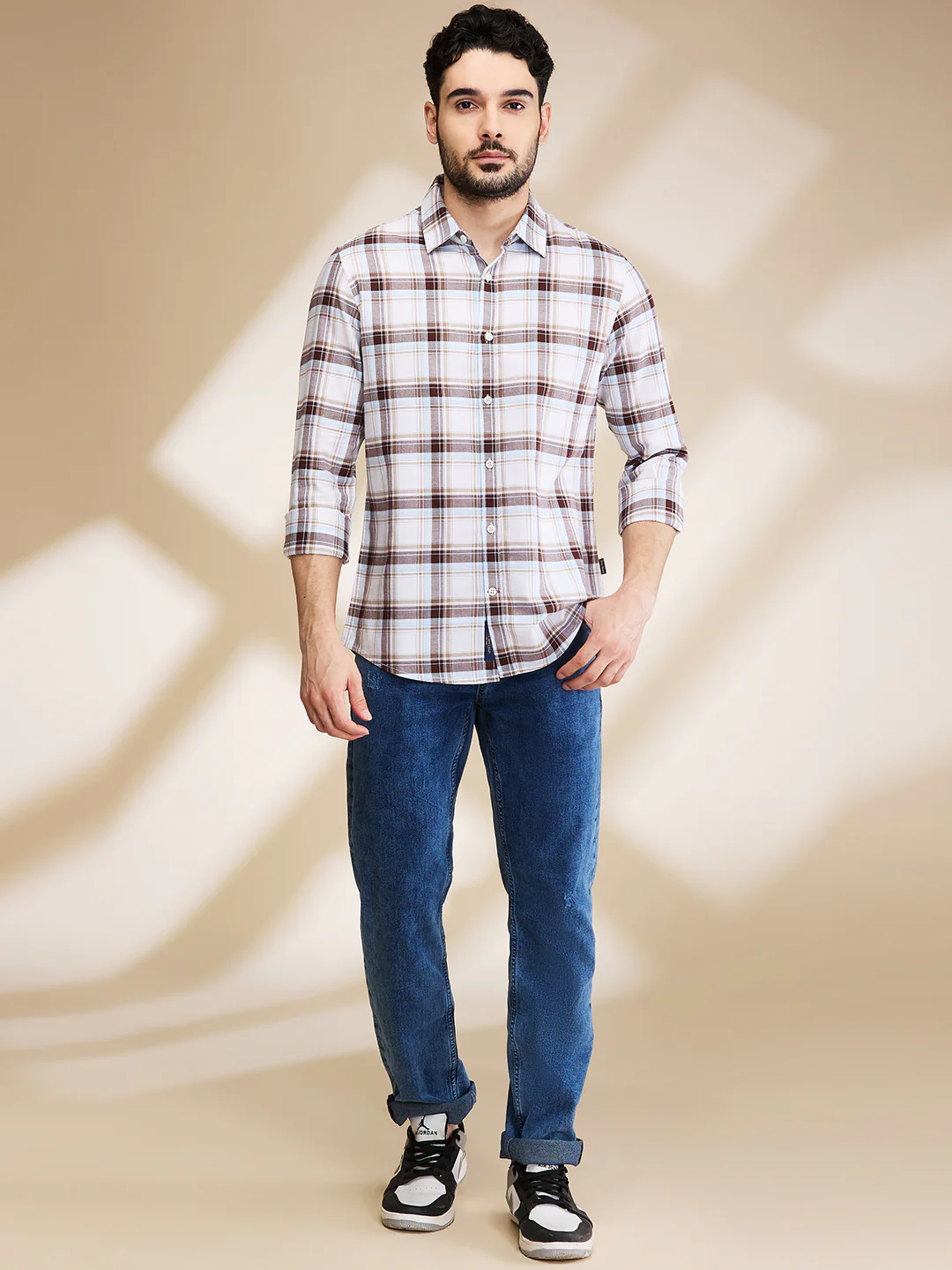 White Slim Fit Regular Collar Men's Shirt by Being Human Clothing - Image 2