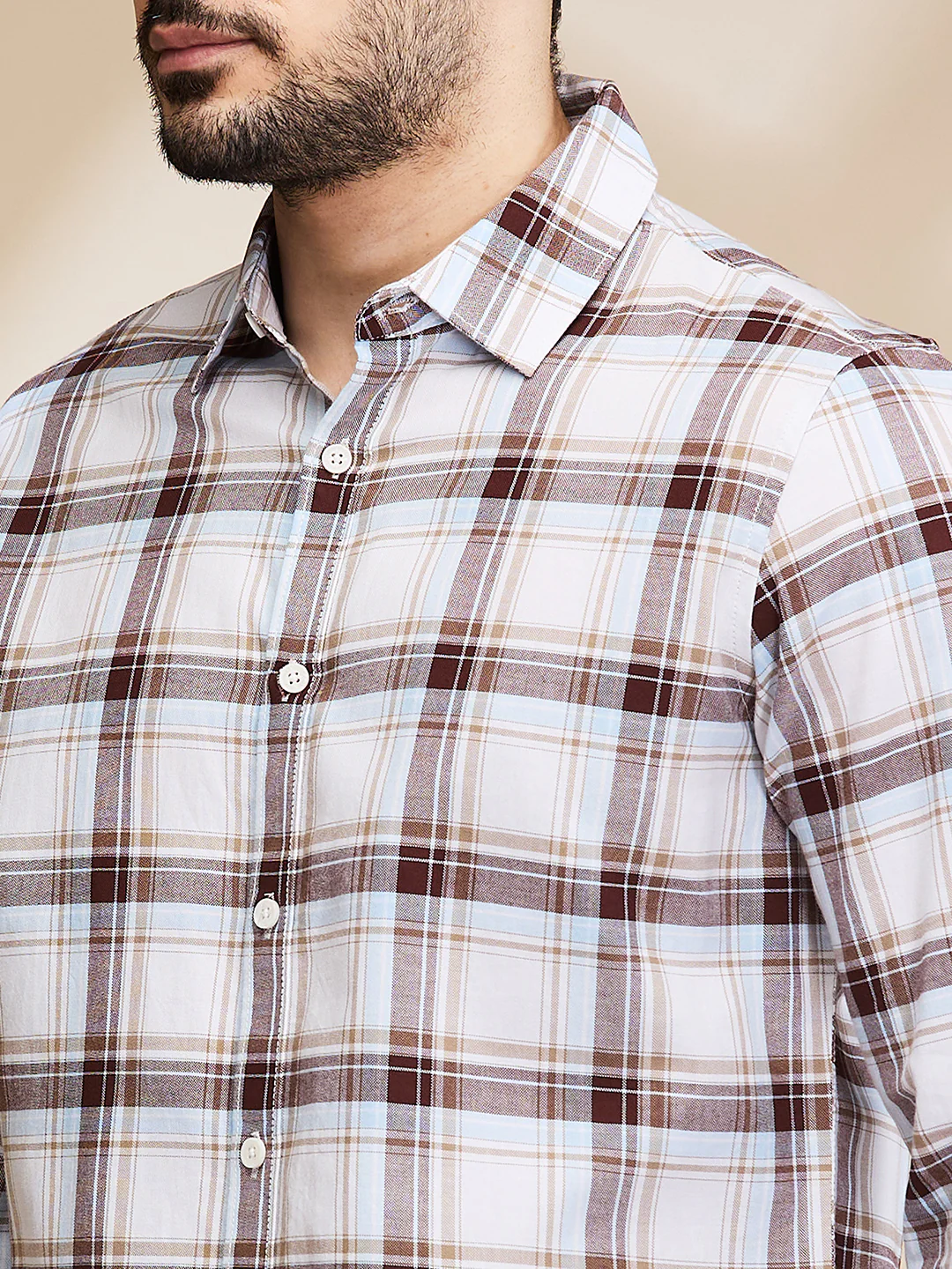 White Slim Fit Regular Collar Men's Shirt by Being Human Clothing - Image 5