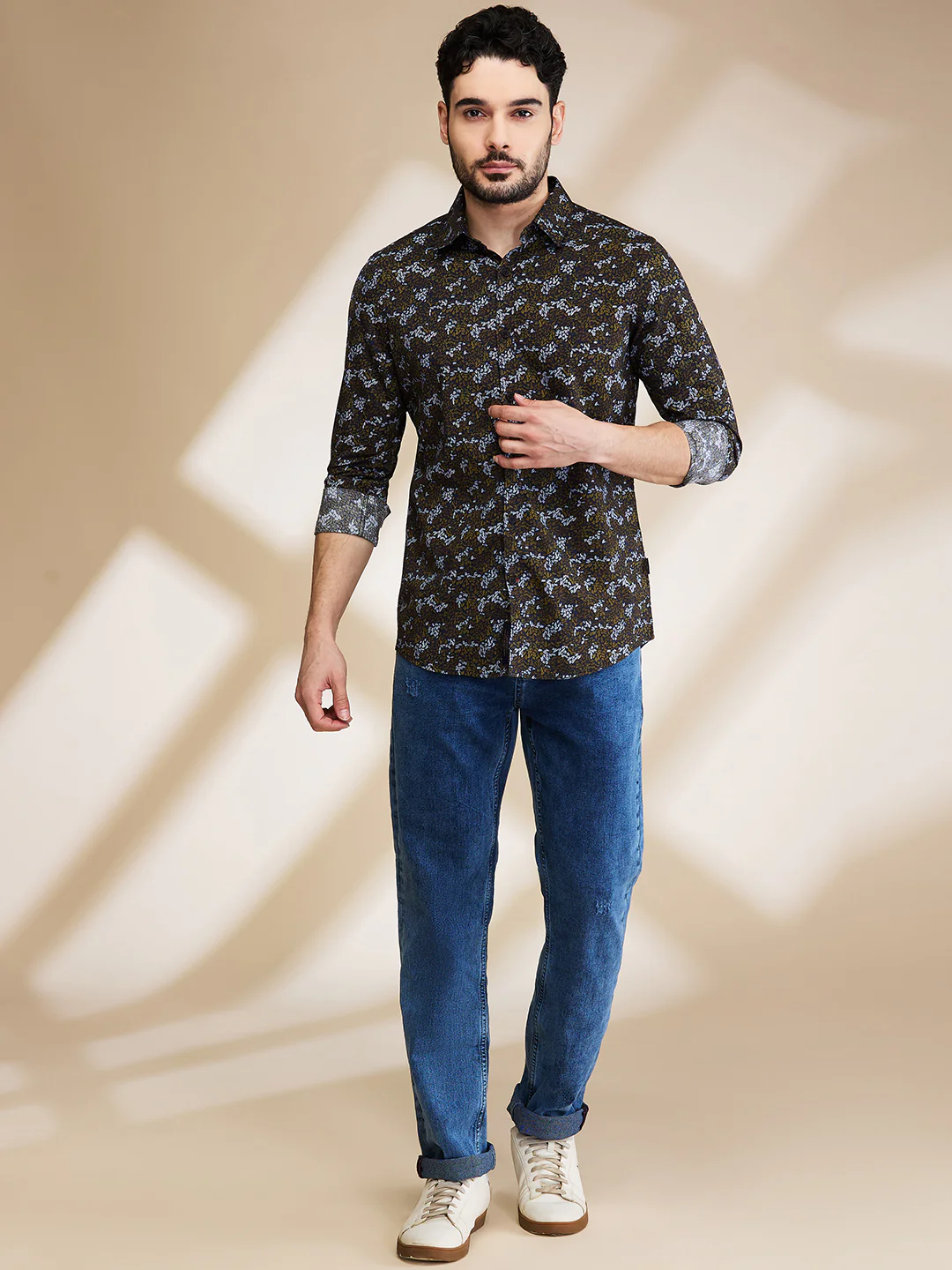White Slim Fit Regular Collar Men's Shirt by Being Human Clothing - Image 2
